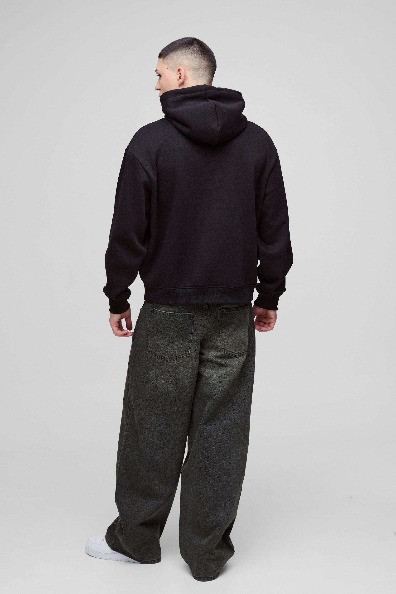 Baggy Rigid Cross Stud Applique Denim Jeans | boohooMAN USA Product Image
