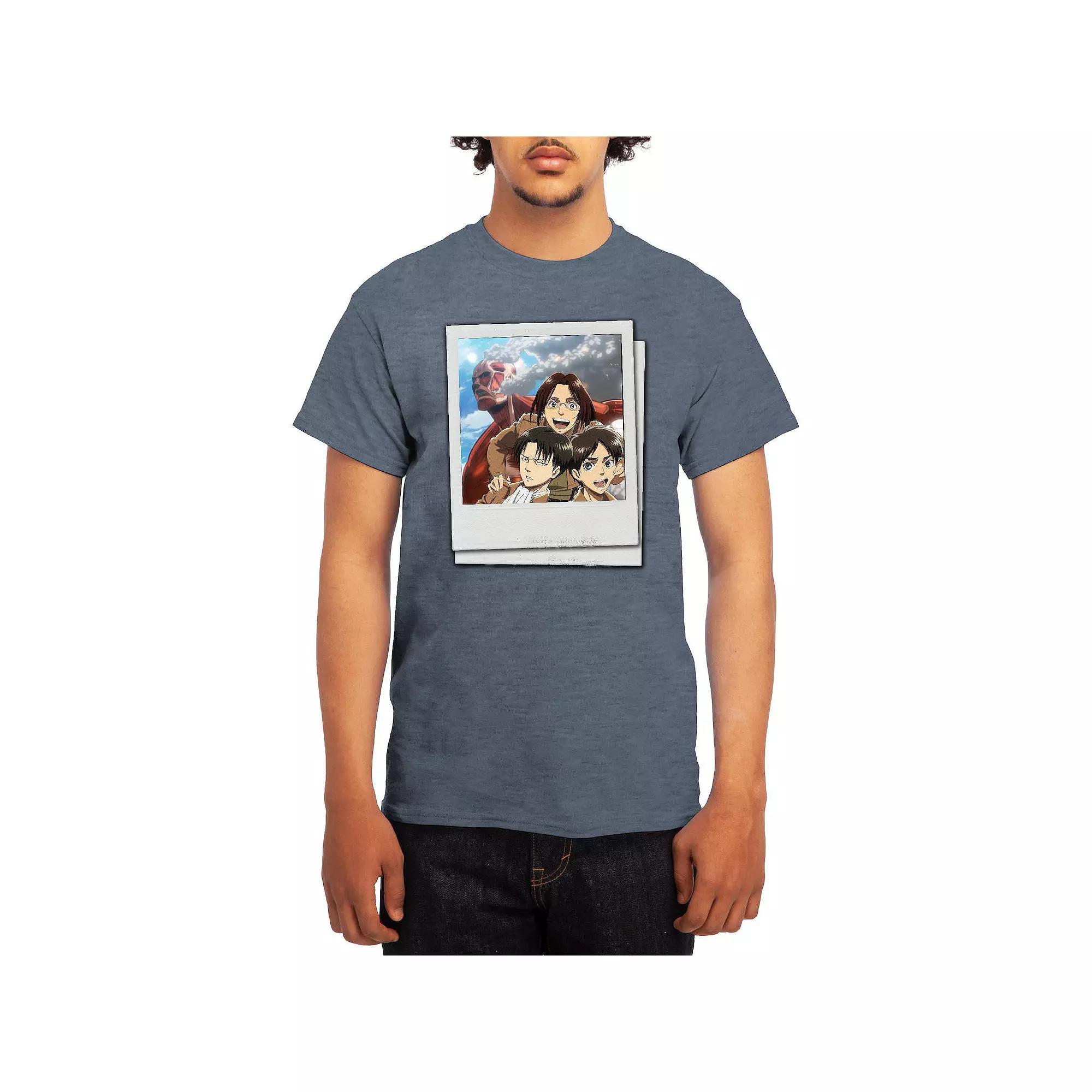 Men's Attack on Titan Group Instant Photo Tee, Boy's, Size: Large, Red Product Image