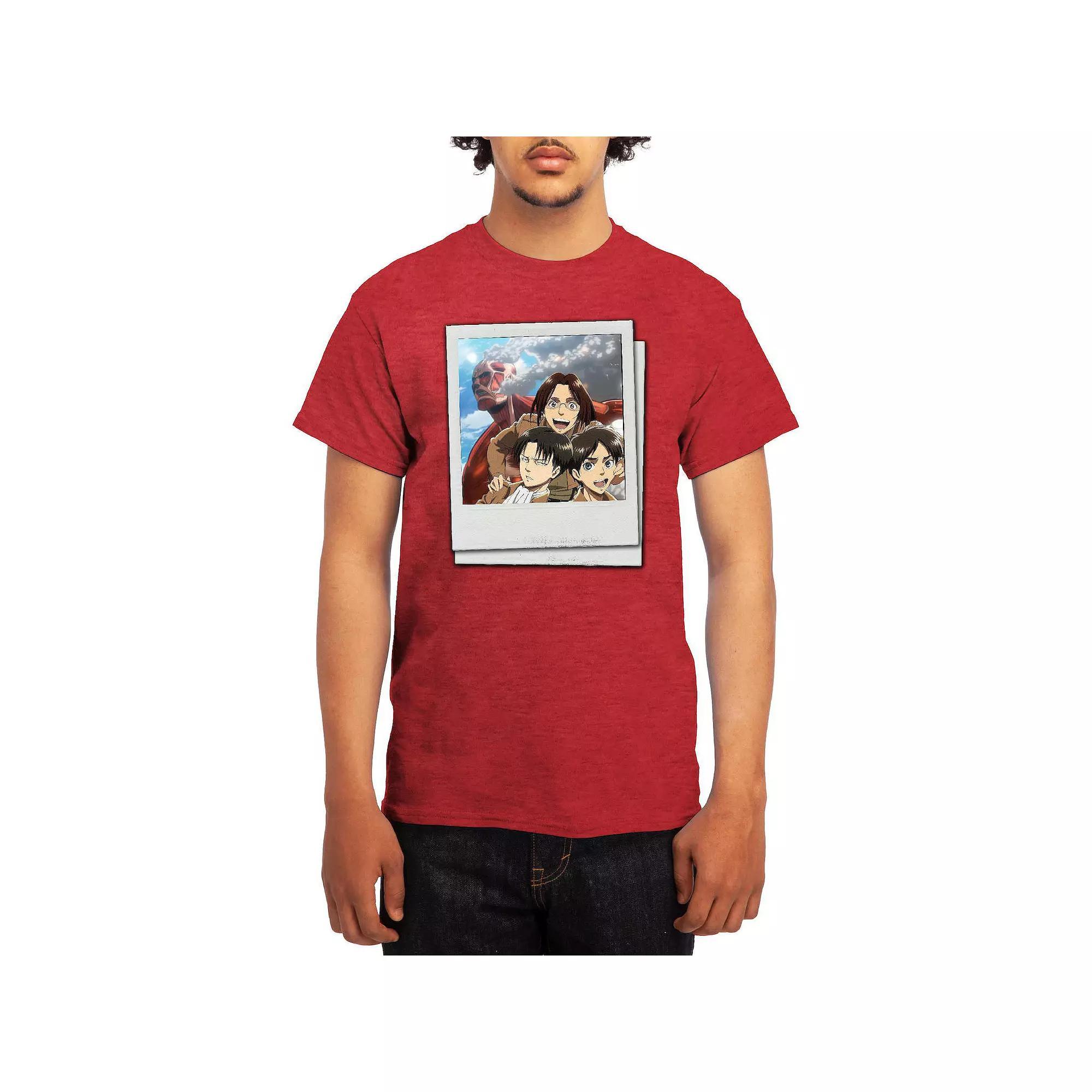Men's Attack on Titan Group Instant Photo Tee, Boy's, Size: Large, Red Product Image