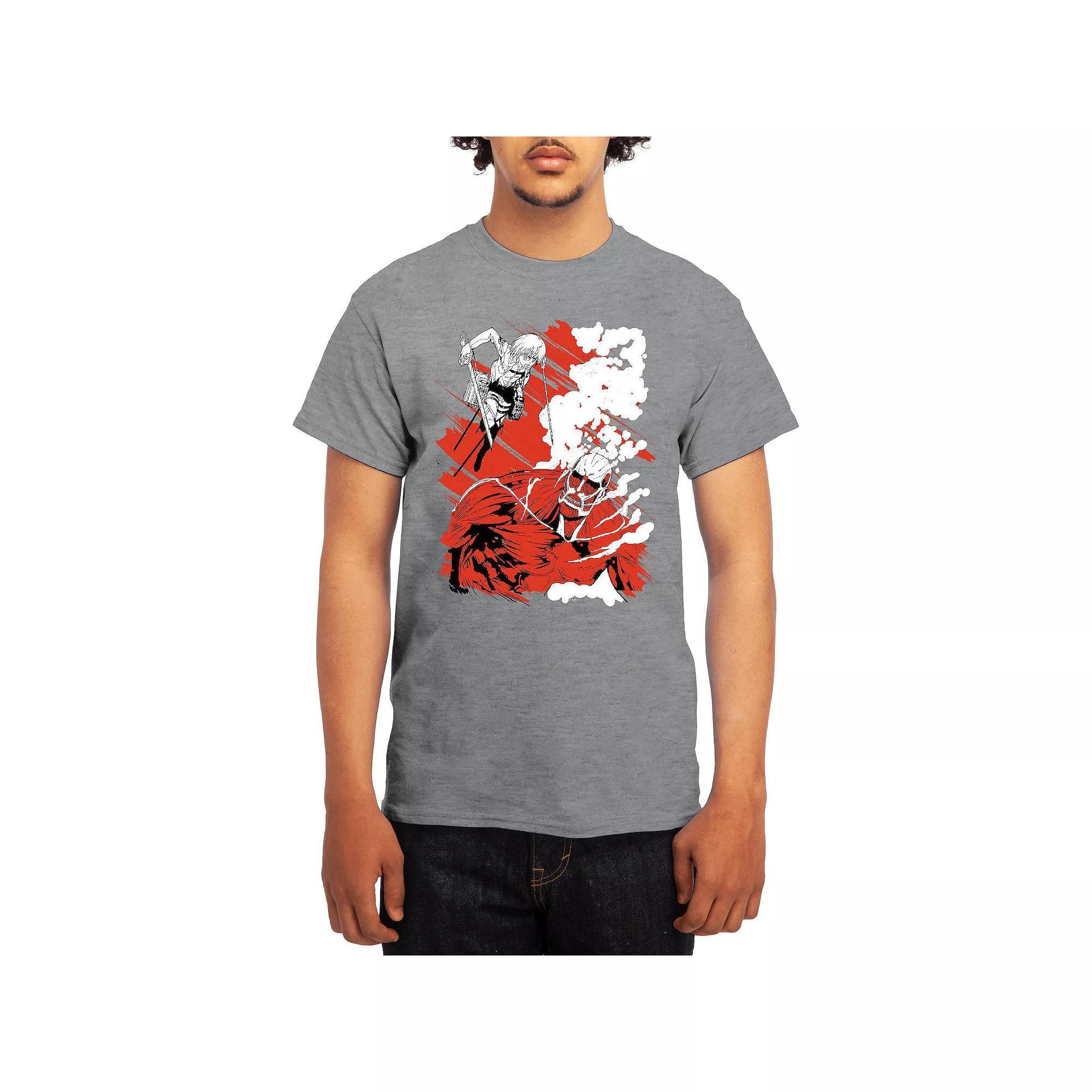 Mens Attack on Titan Eren Versus Colossal Titan Graphic Tee Product Image
