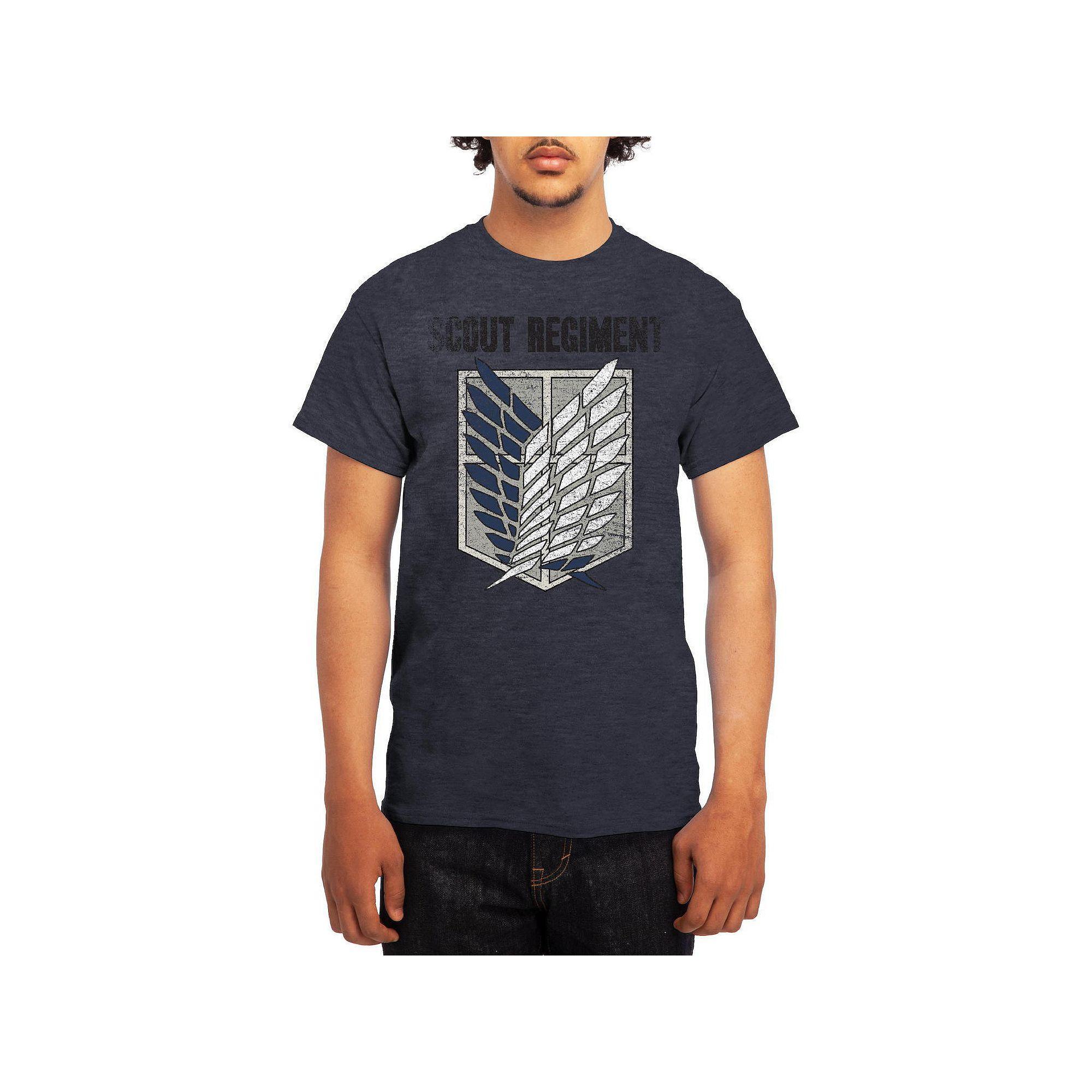 Men's Attack on Titan Distressed Survey Corps Emblem Tee, Boy's, Size: Medium, Blue Product Image