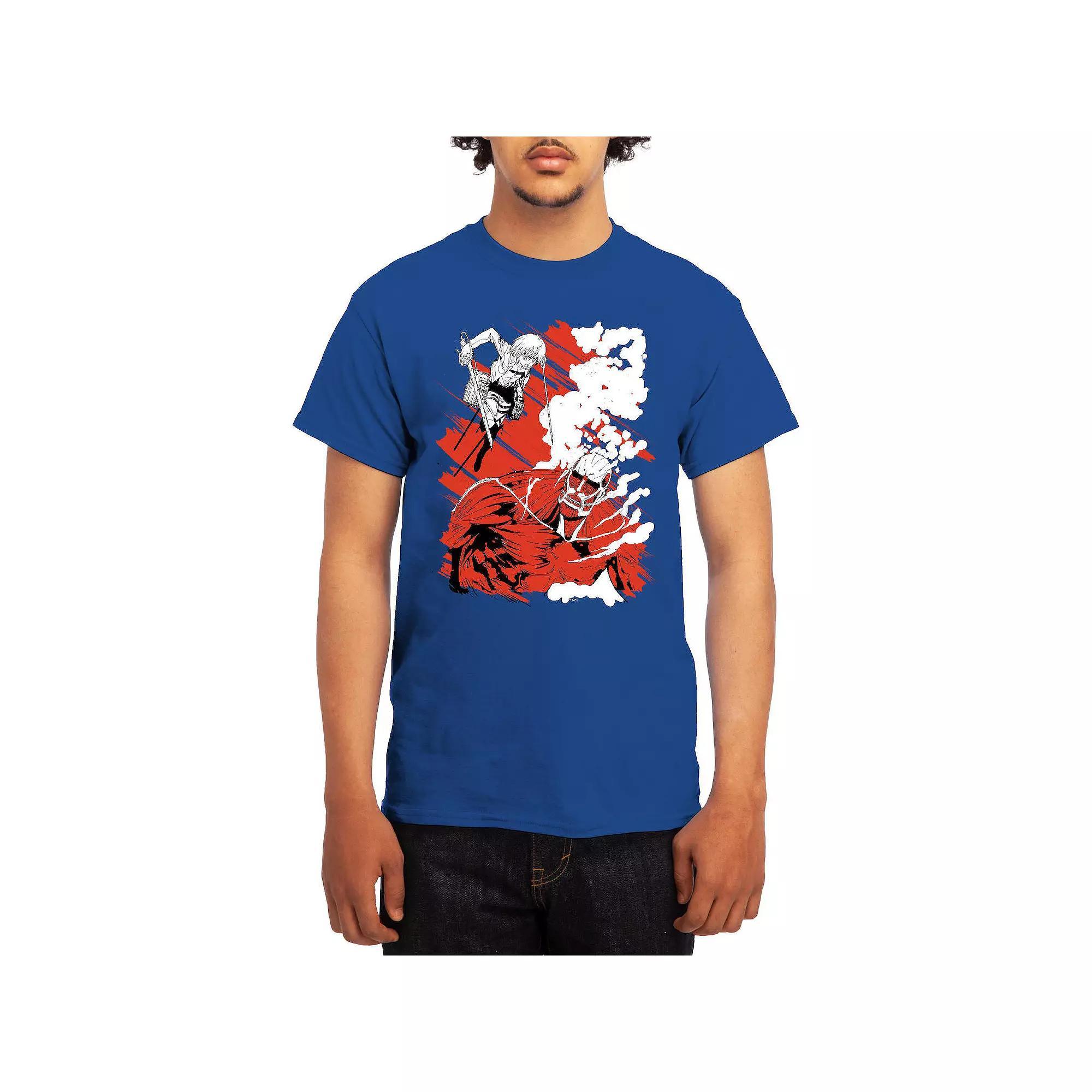 Mens Attack on Titan Eren Versus Colossal Titan Graphic Tee Product Image