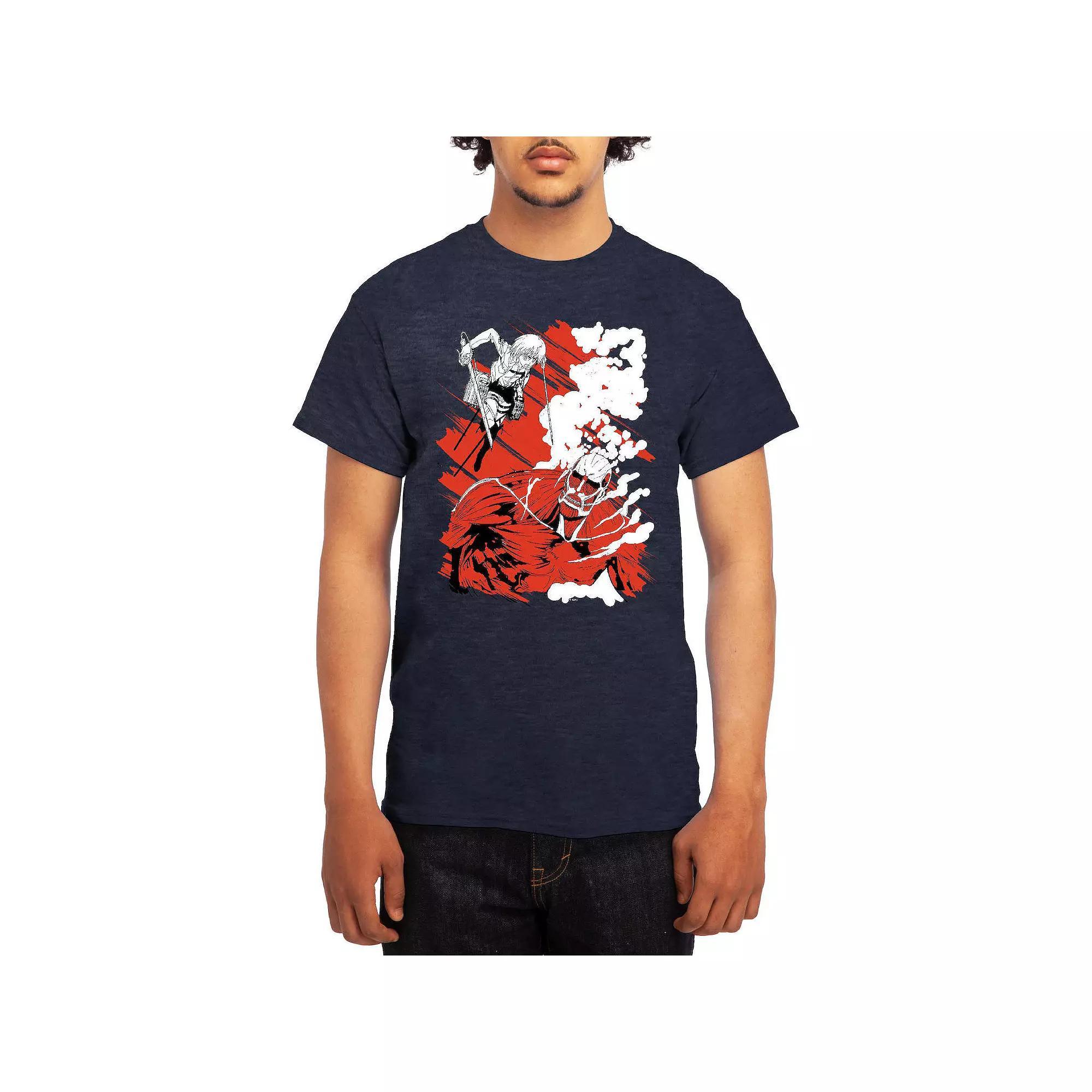 Mens Attack on Titan Eren Versus Colossal Titan Graphic Tee Product Image