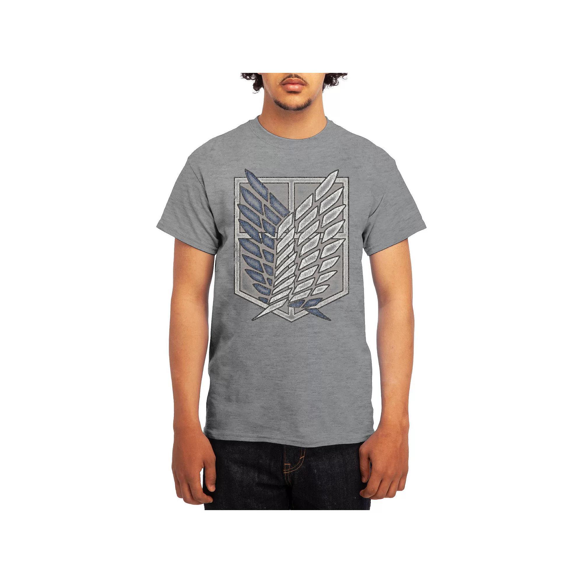 Men's Attack on Titan Eren Versus Colossal Titan Graphic Tee, Size: Large, Grey Lt Blue Product Image