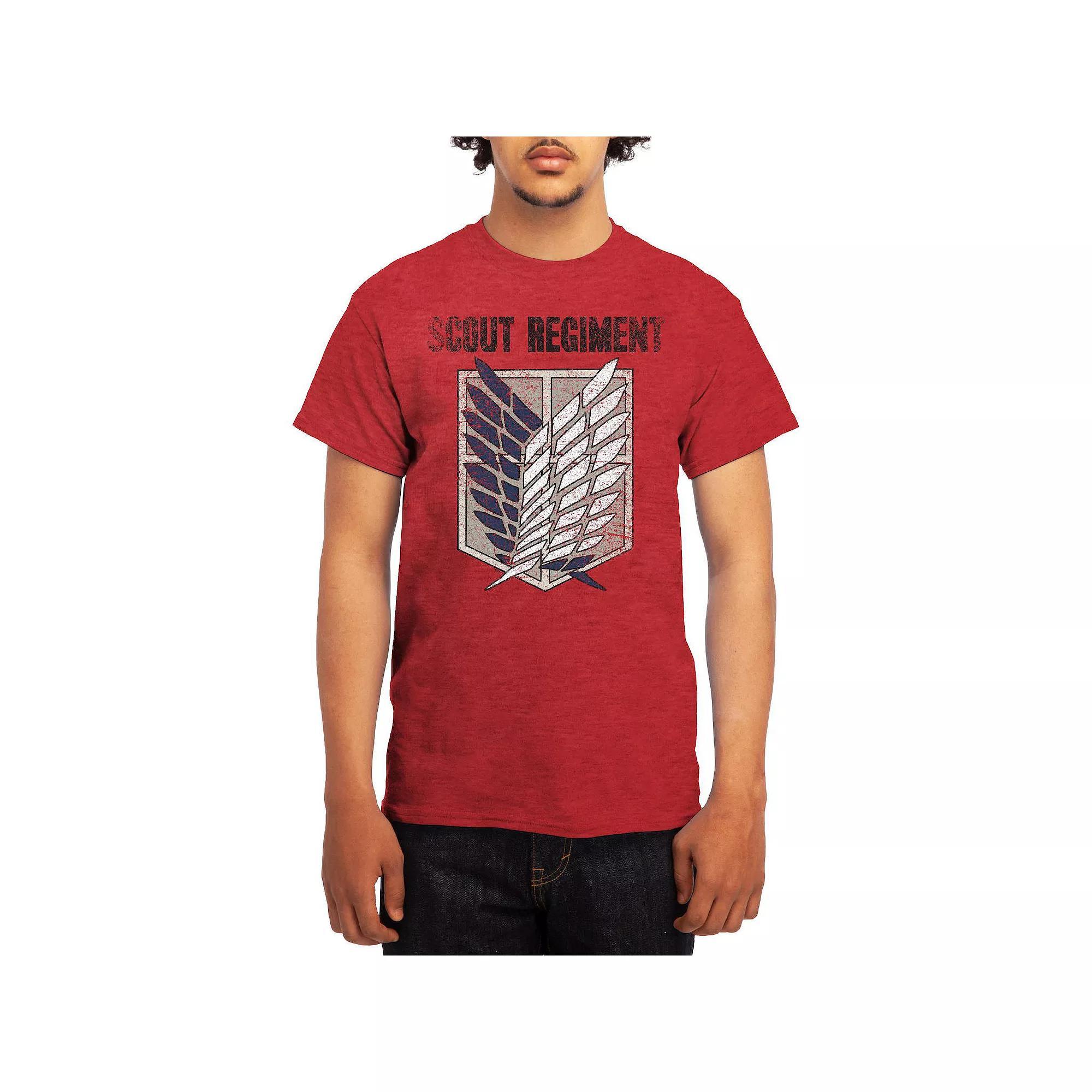 Men's Attack on Titan Distressed Survey Corps Emblem Tee, Boy's, Size: Medium, Blue Product Image