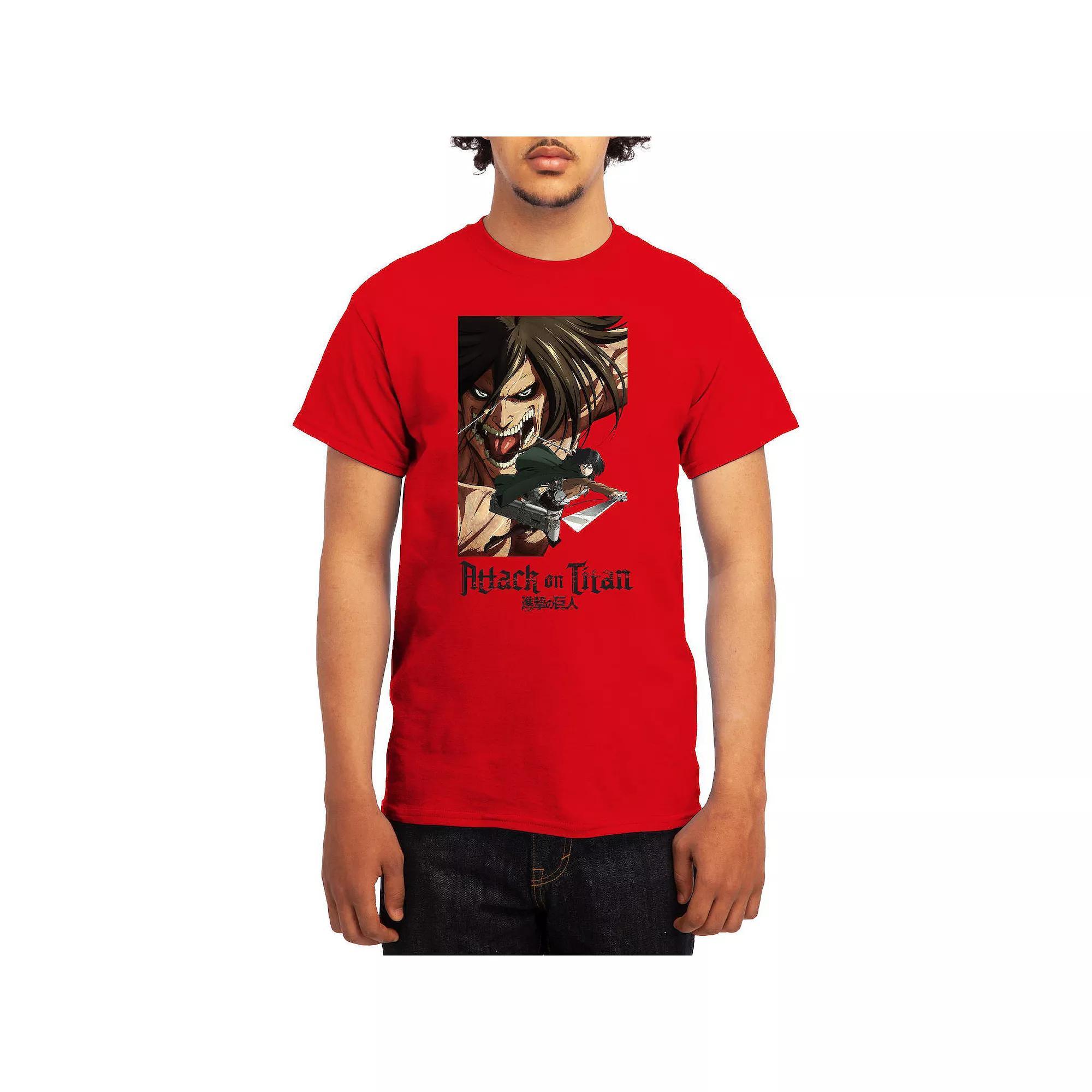 Men's Attack on Titan Eren & Mikasa Tee, Boy's, Size: Small, Green Product Image
