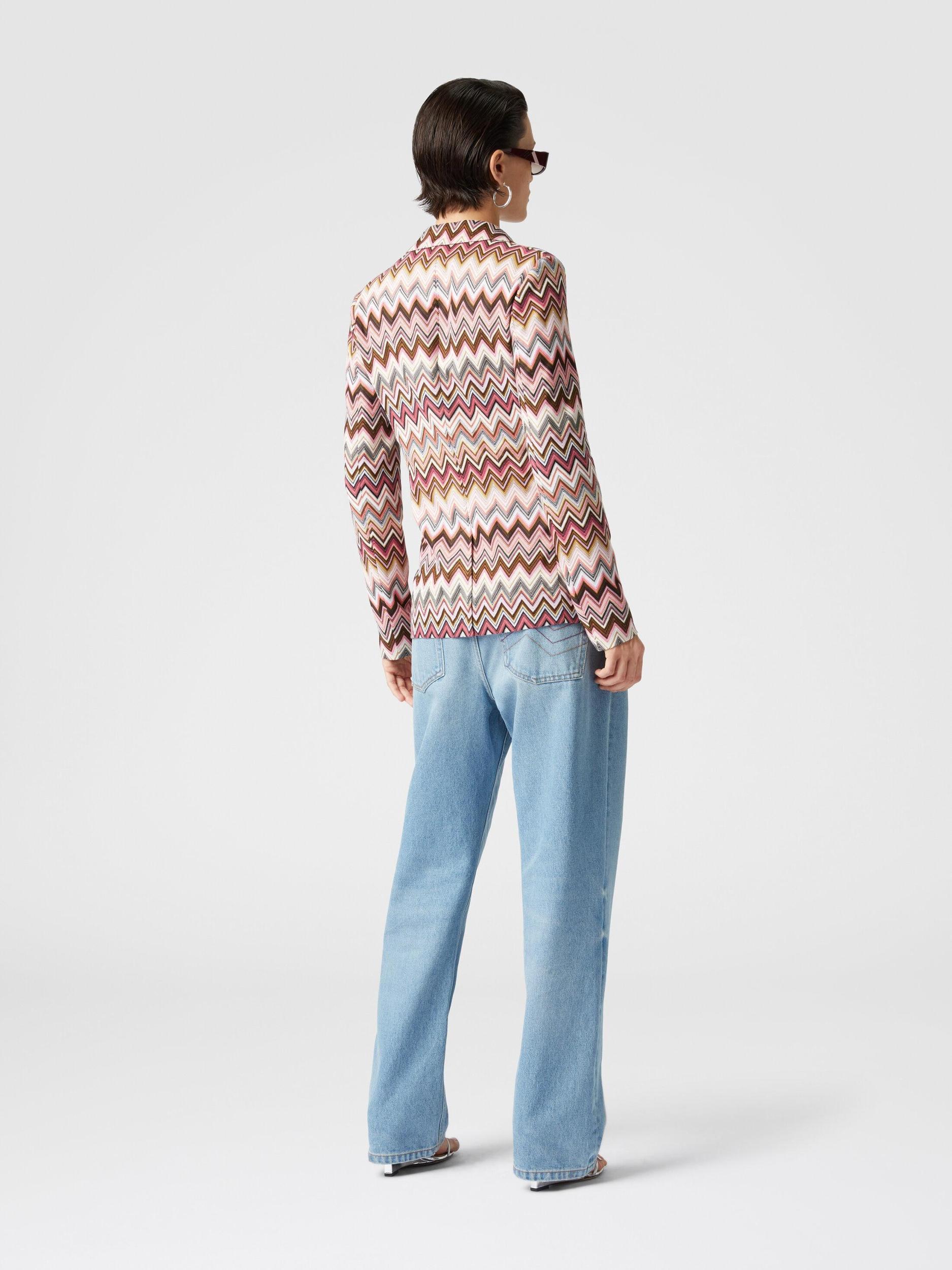 Single-breasted blazer in cotton and zigzag viscose Product Image