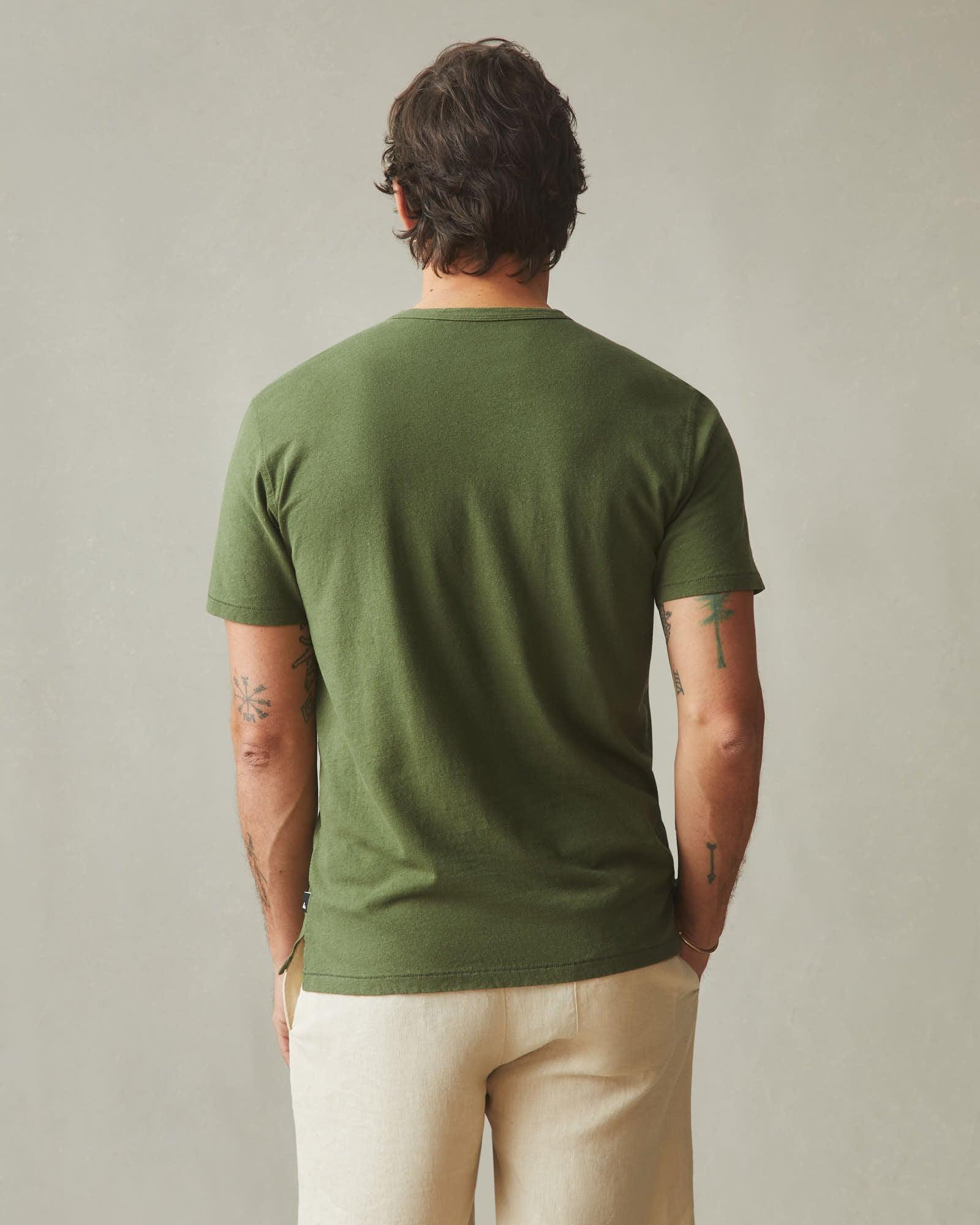 Men's Hemp Jersey Crew Tee - Chive Product Image