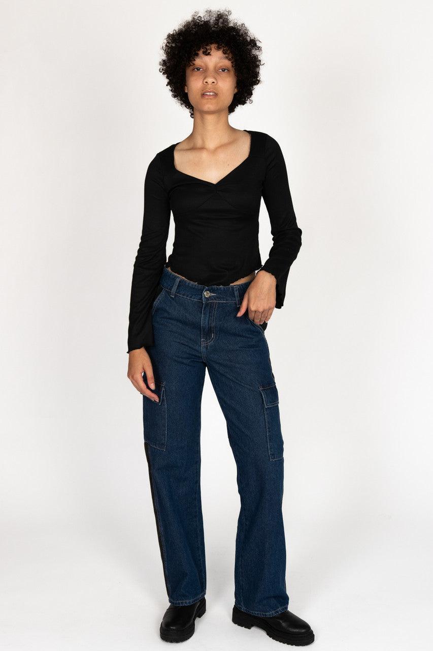 Two Tone Cargo Jeans Product Image