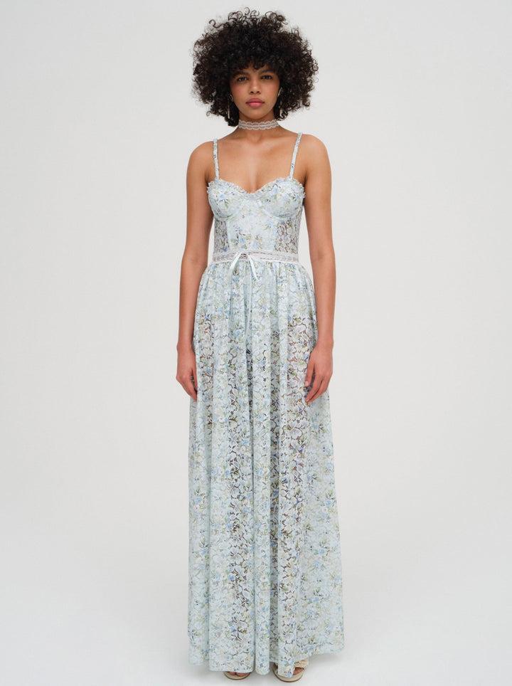 Cecelia Lace Maxi Dress — Blue Product Image