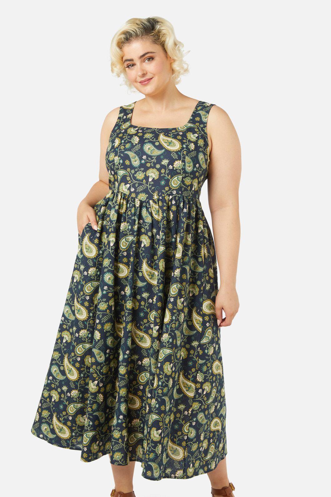 Boho Paisley Midi Dress Product Image