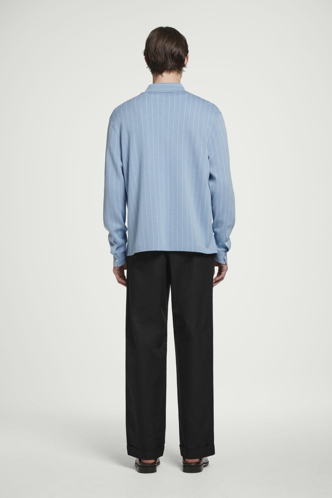 RELAXED STRIPED KNITTED COTTON SHIRT Product Image