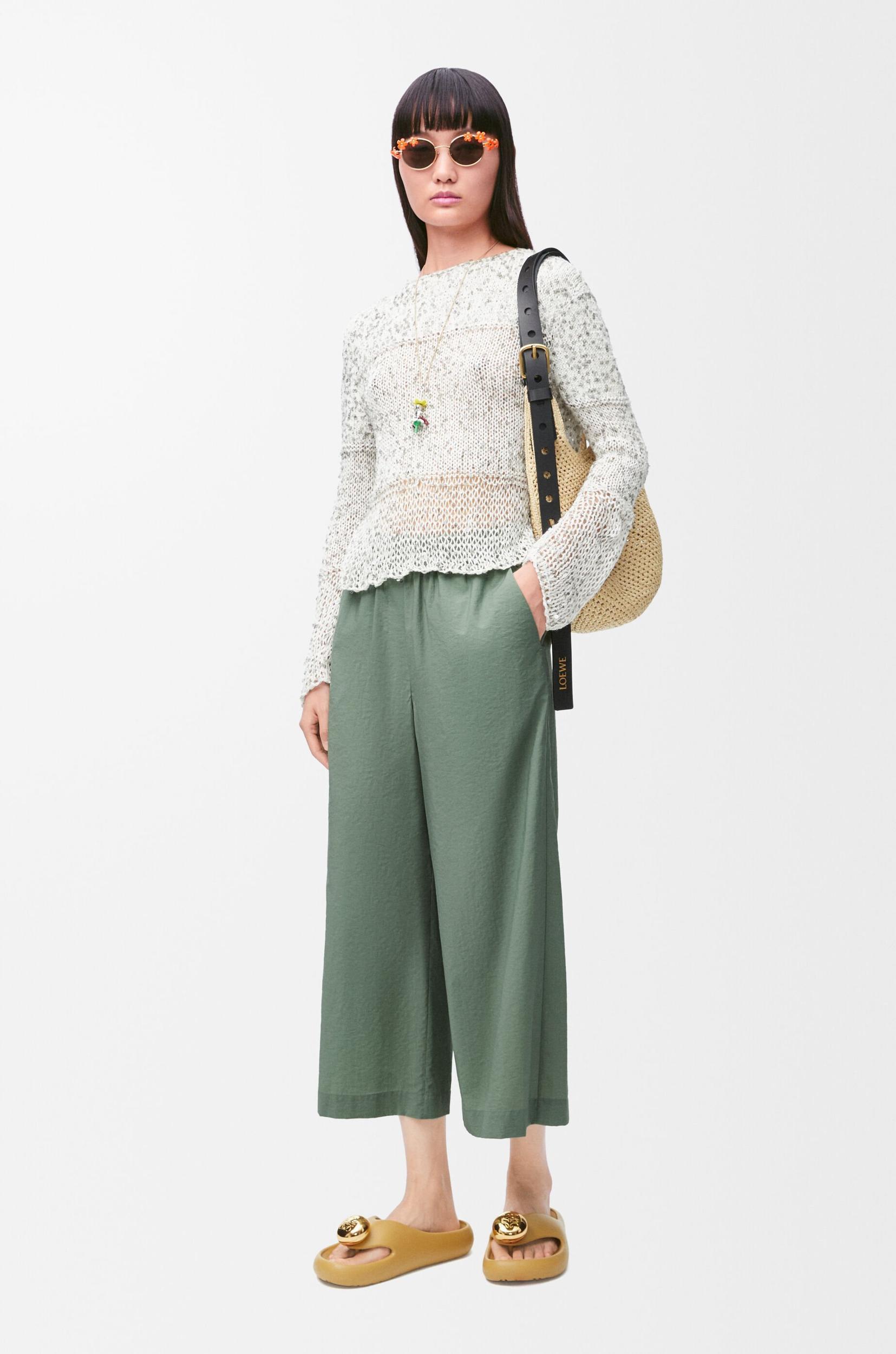Cropped trousers in cotton blend Product Image