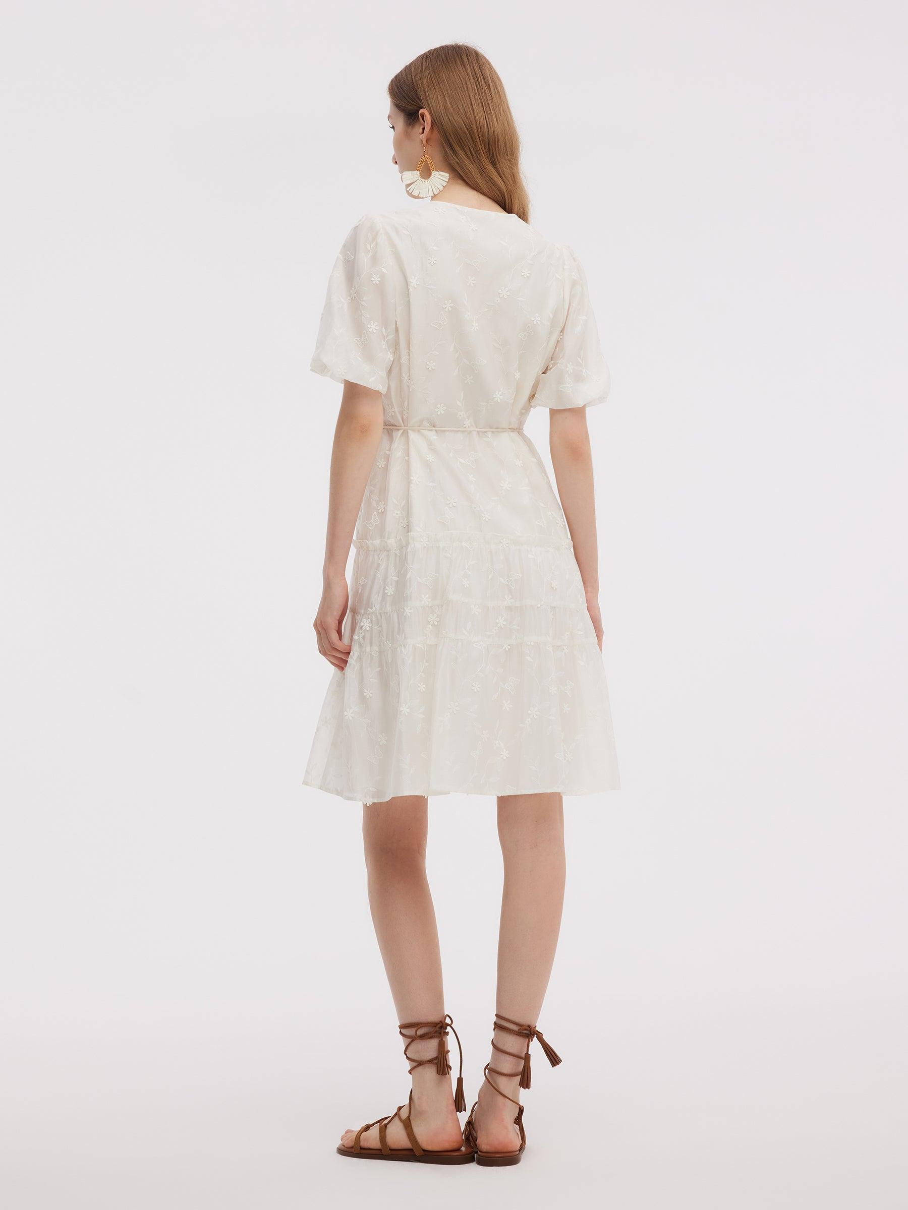 Tencel Blend Embroidered Women Midi Dress Product Image