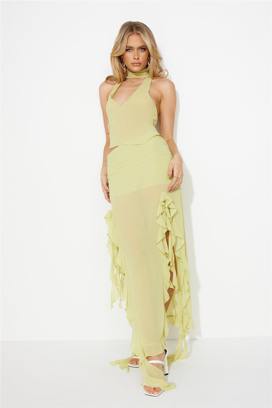LIONESS Rendezvous Skirt Lime Product Image