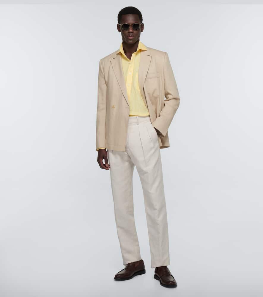 THOM SWEENEY Linen Shirt In Yellow Product Image