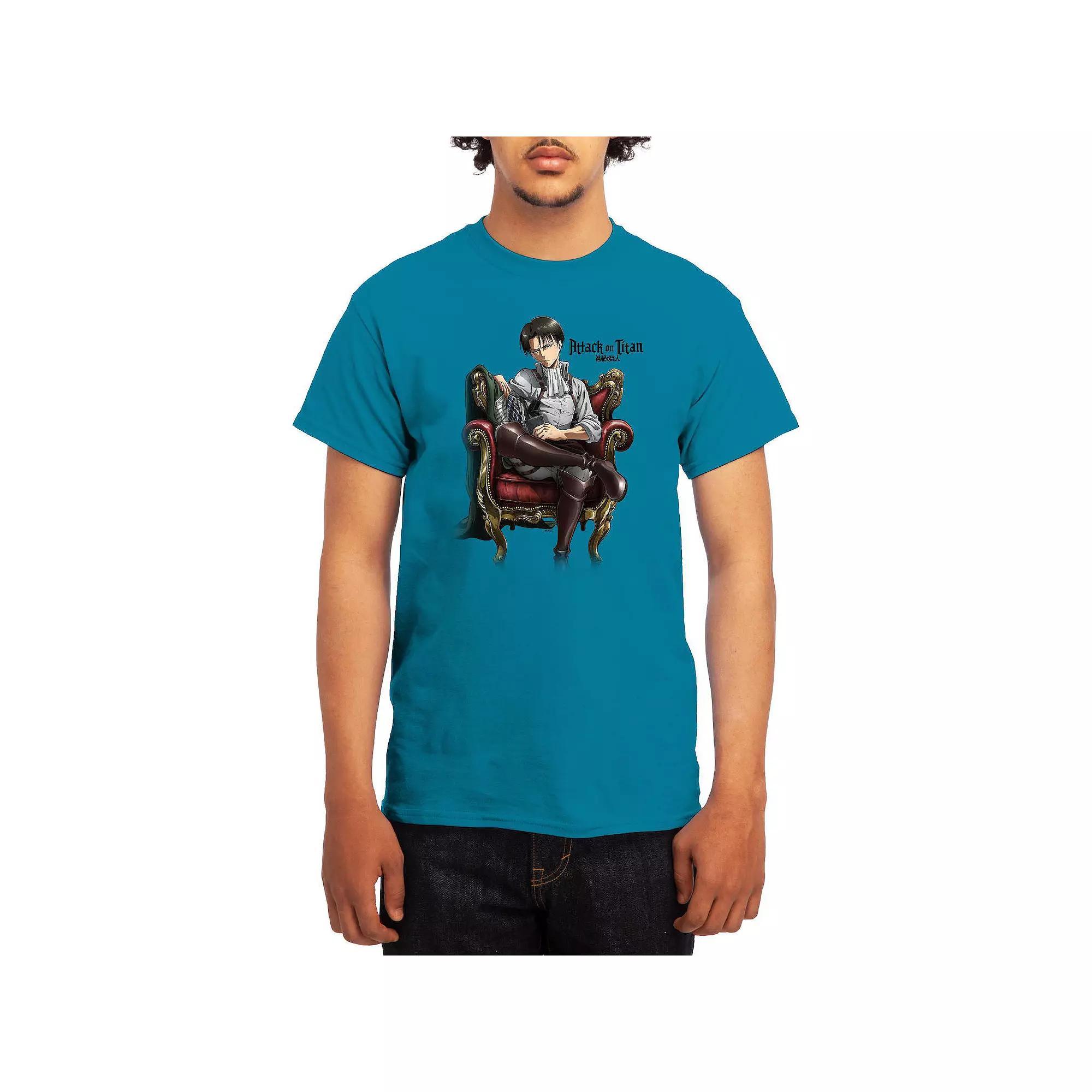 Men's Attack on Titan Levi Throne Graphic Tee, Boy's, Size: XXL, Turquoise Product Image