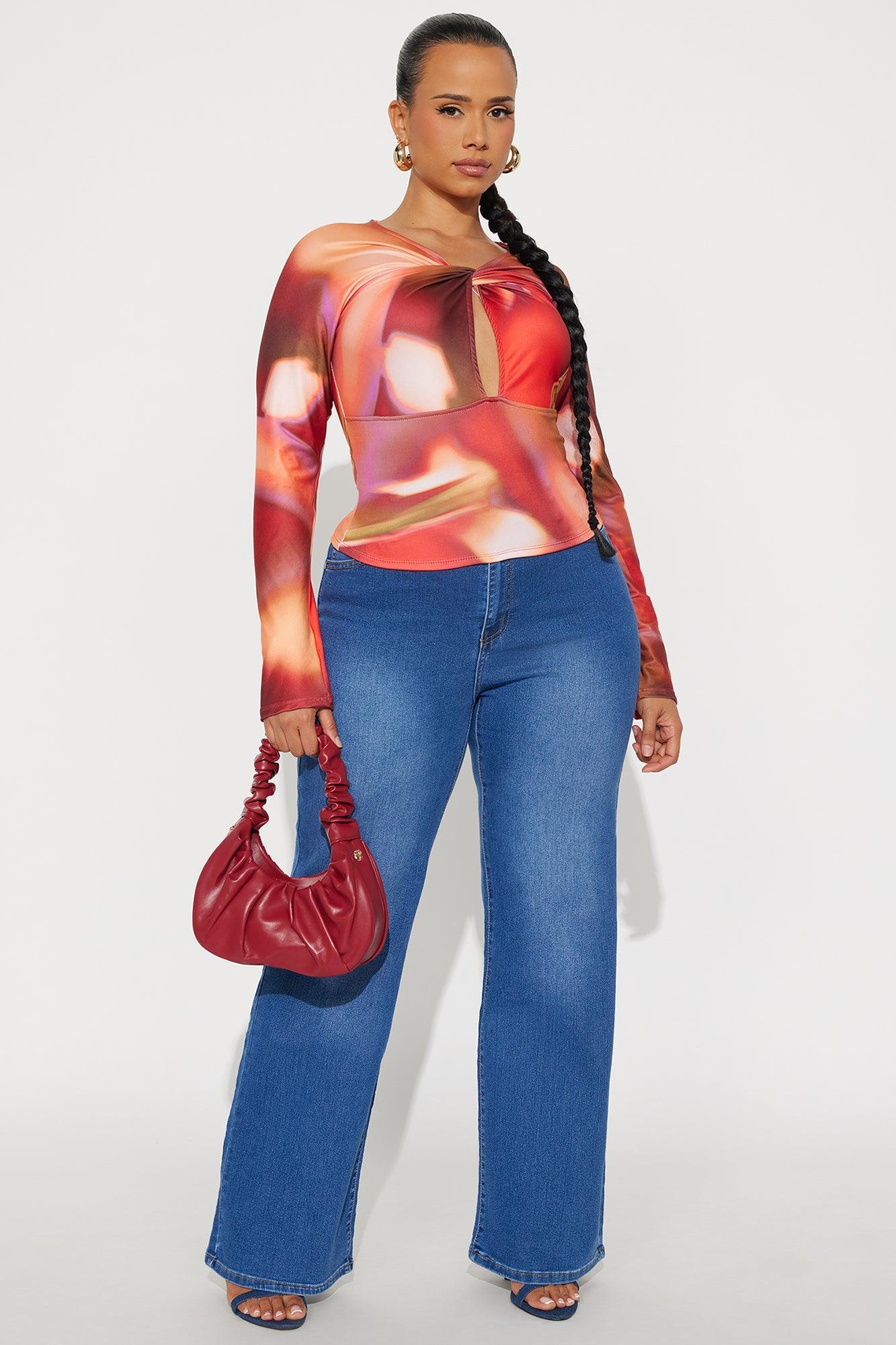 Quick Mix Long Sleeve Cut Out Top - Multi Color Female Product Image