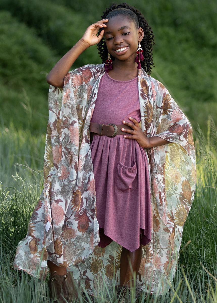 Twilla Dress in Heather Plum Girls Product Image