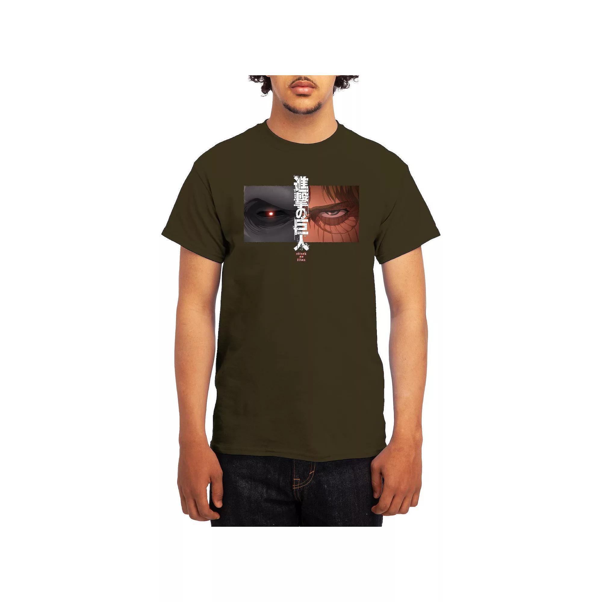 Men's Attack on Titan Alphabet Soup Graphic Tee, Size: Large, Grey Navy Product Image