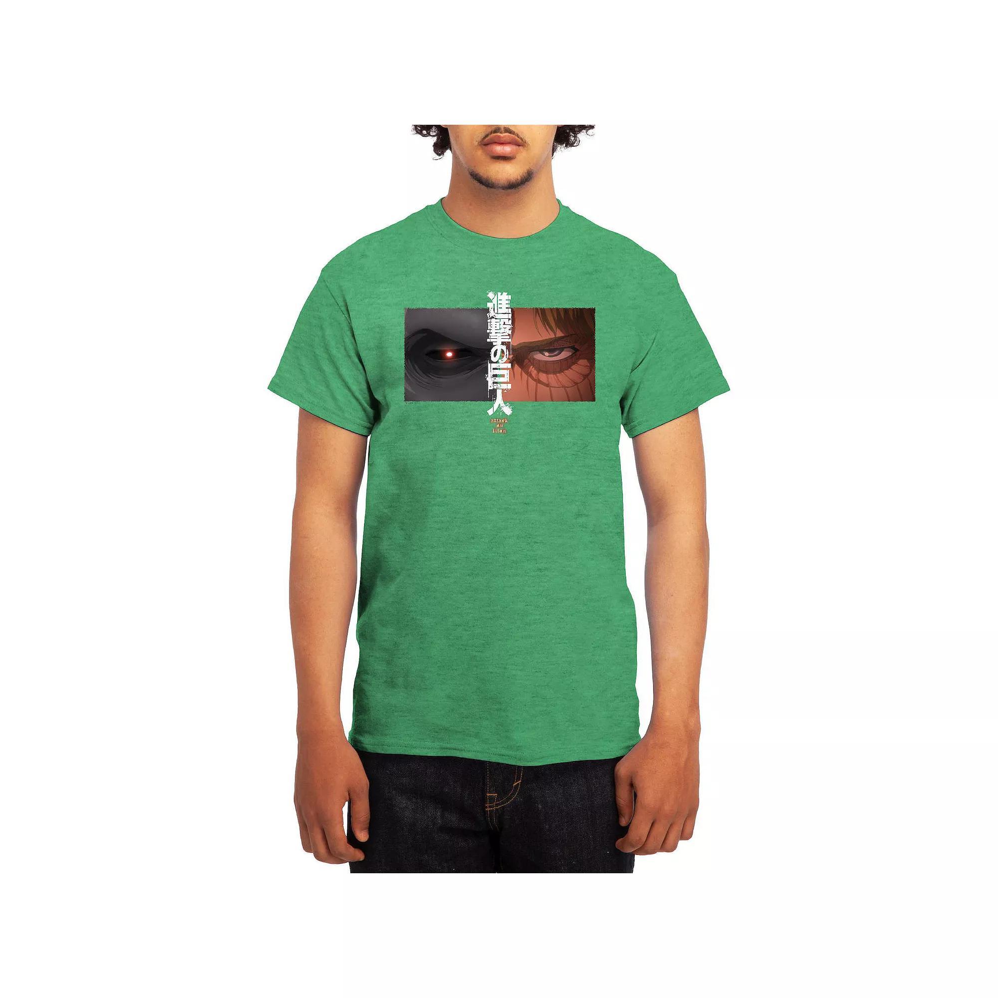Men's Attack on Titan Split Eye Graphic Tee, Size: Large, Turquoise Product Image
