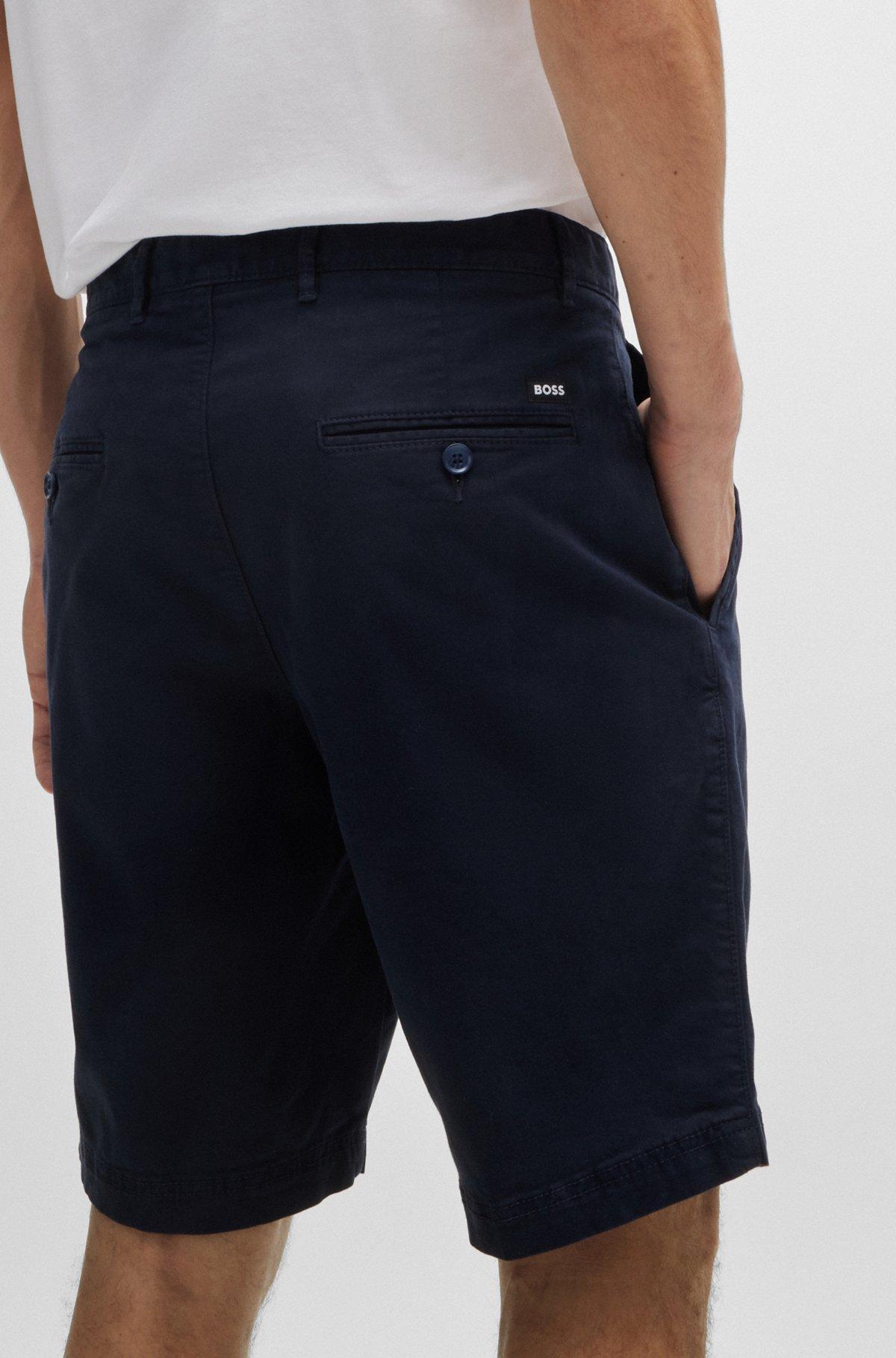 Slim-fit shorts in stretch-cotton twill Product Image