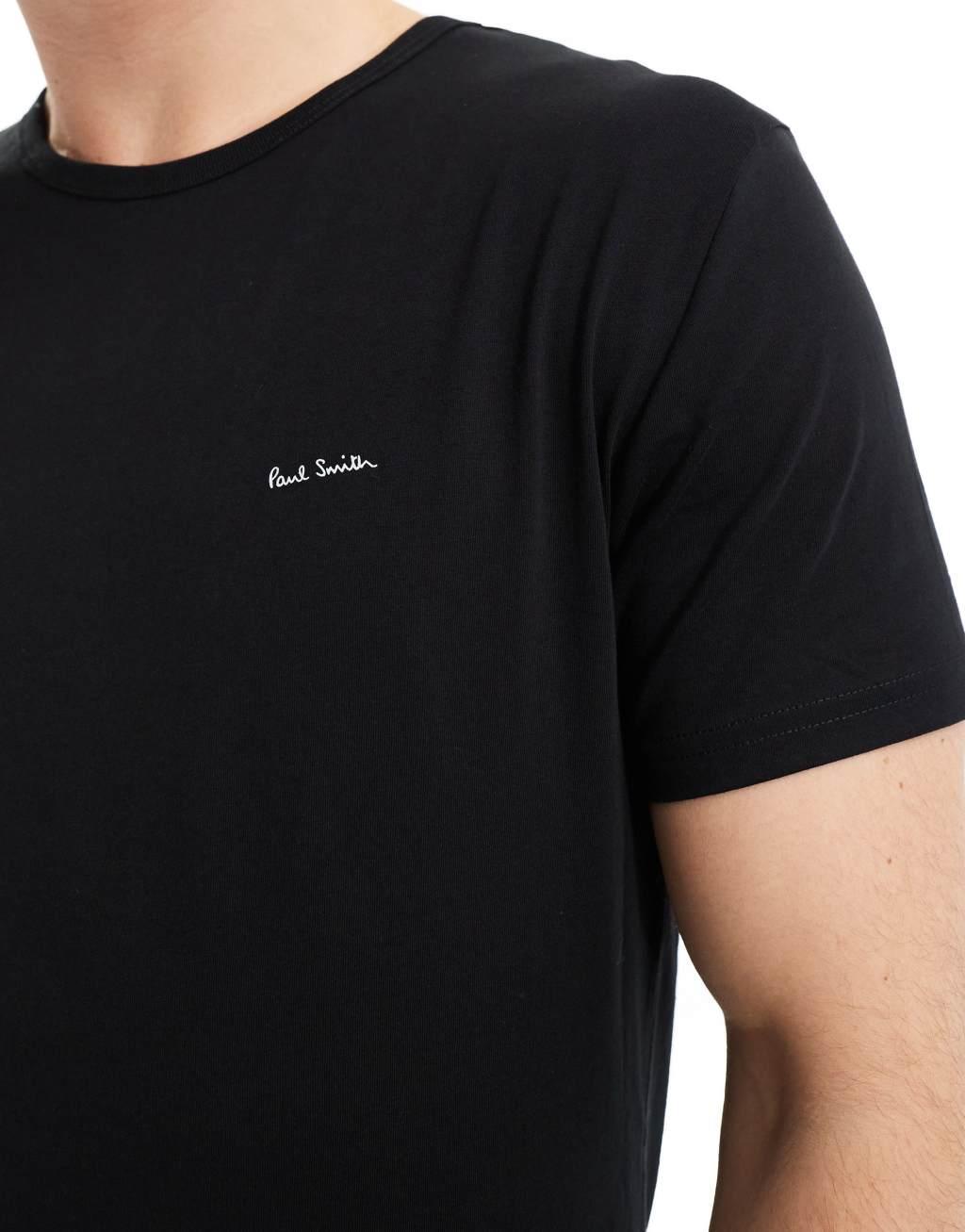 Paul Smith 3 pack loungewear t-shirts with logo in black Product Image
