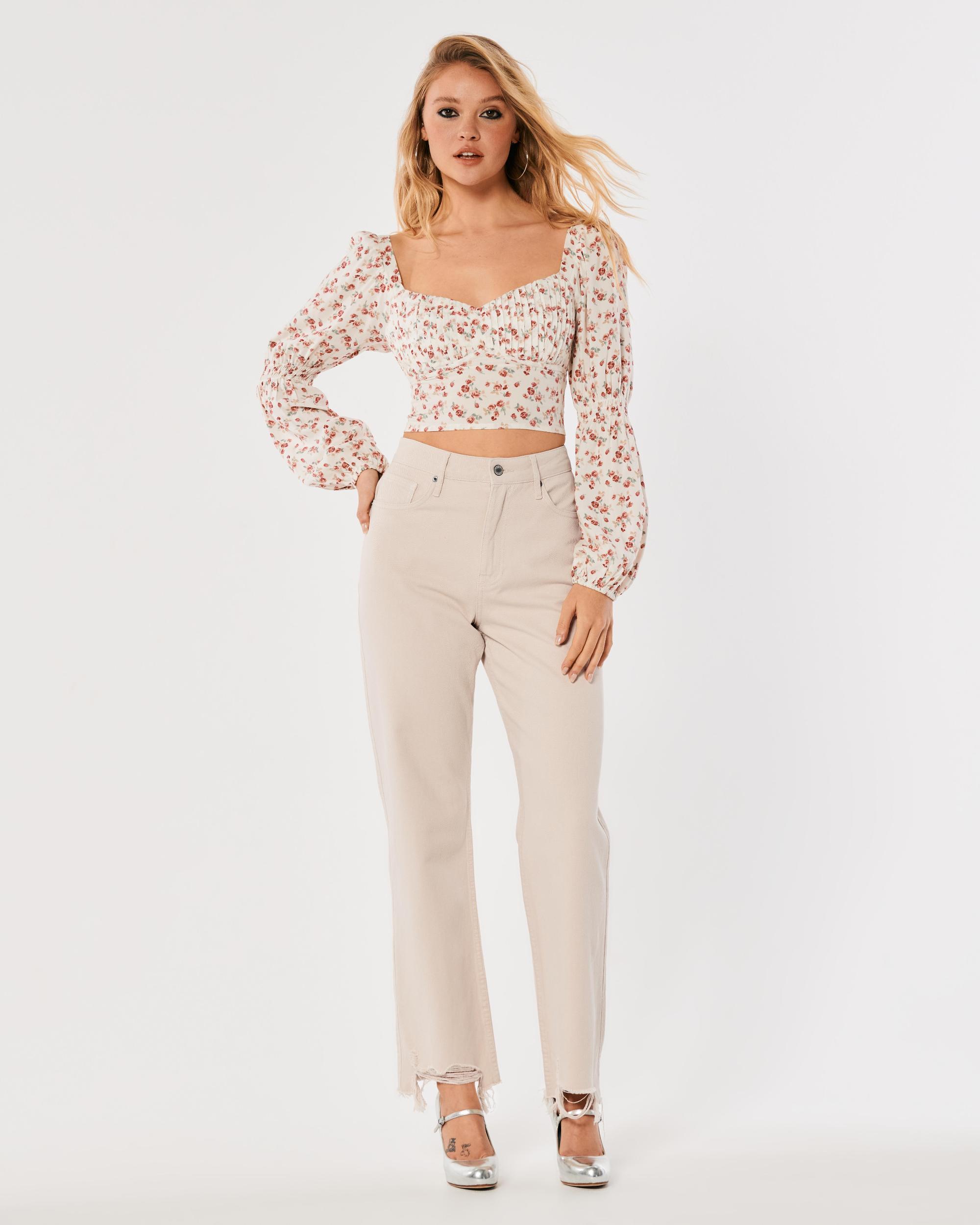 Social Tourist Highest Rise Sage Relaxed Straight Jeans Product Image