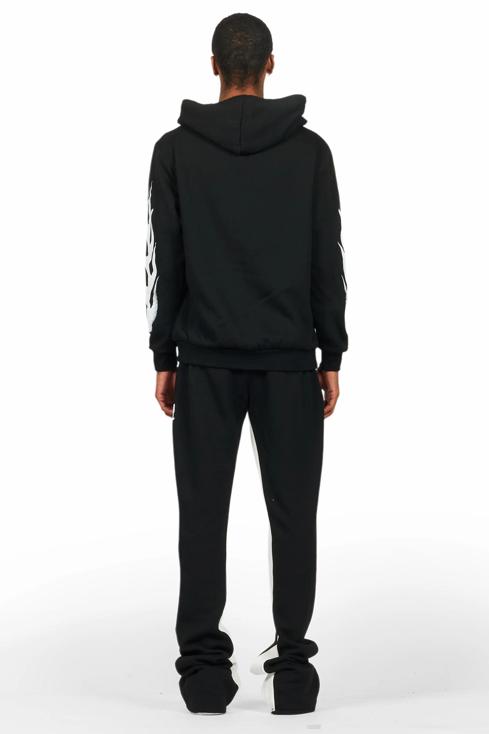 Banyan Black/White Hoodie/Baggy Fit Pant Set Male Product Image