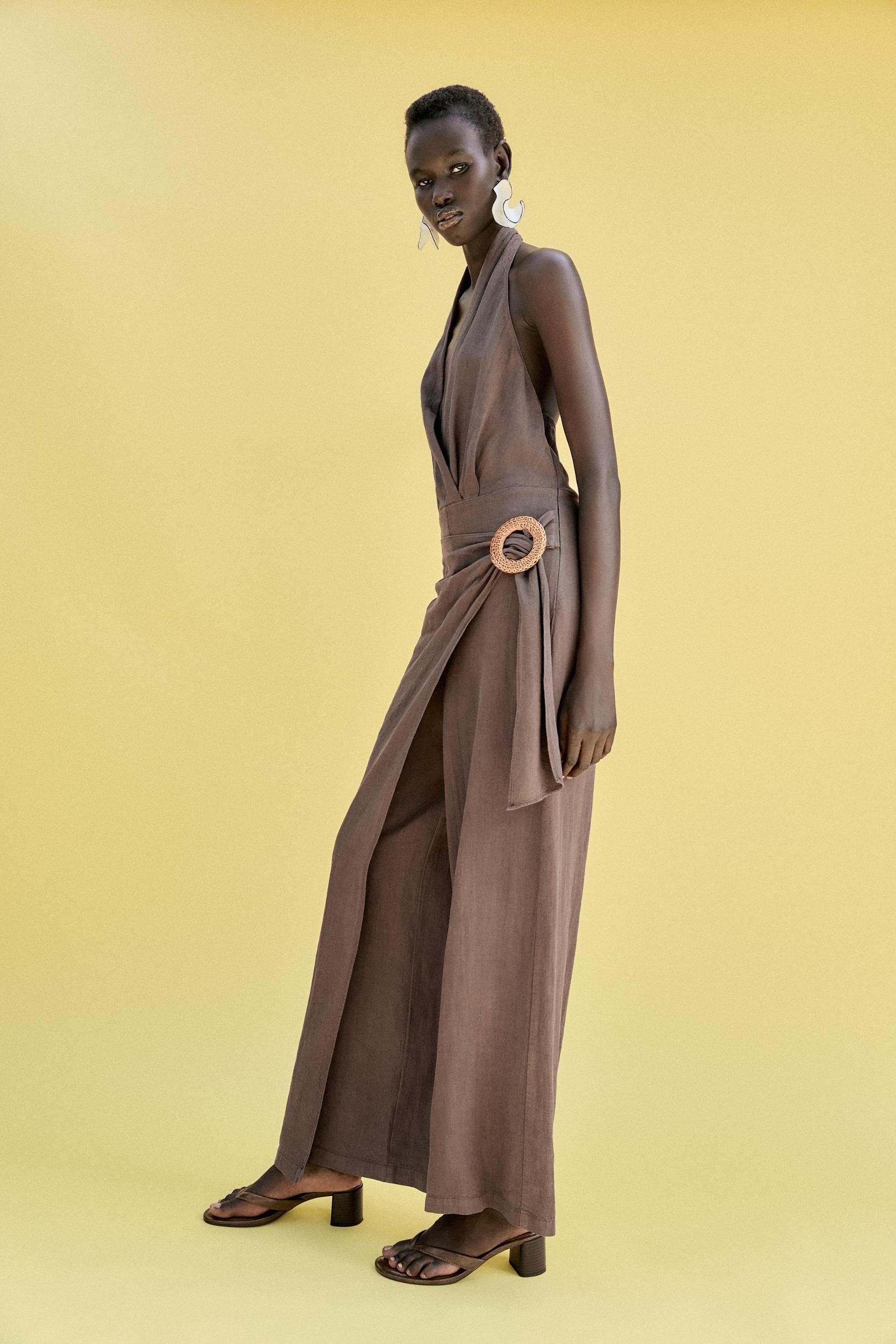 HALTER RAMIE LONG JUMPSUIT Product Image