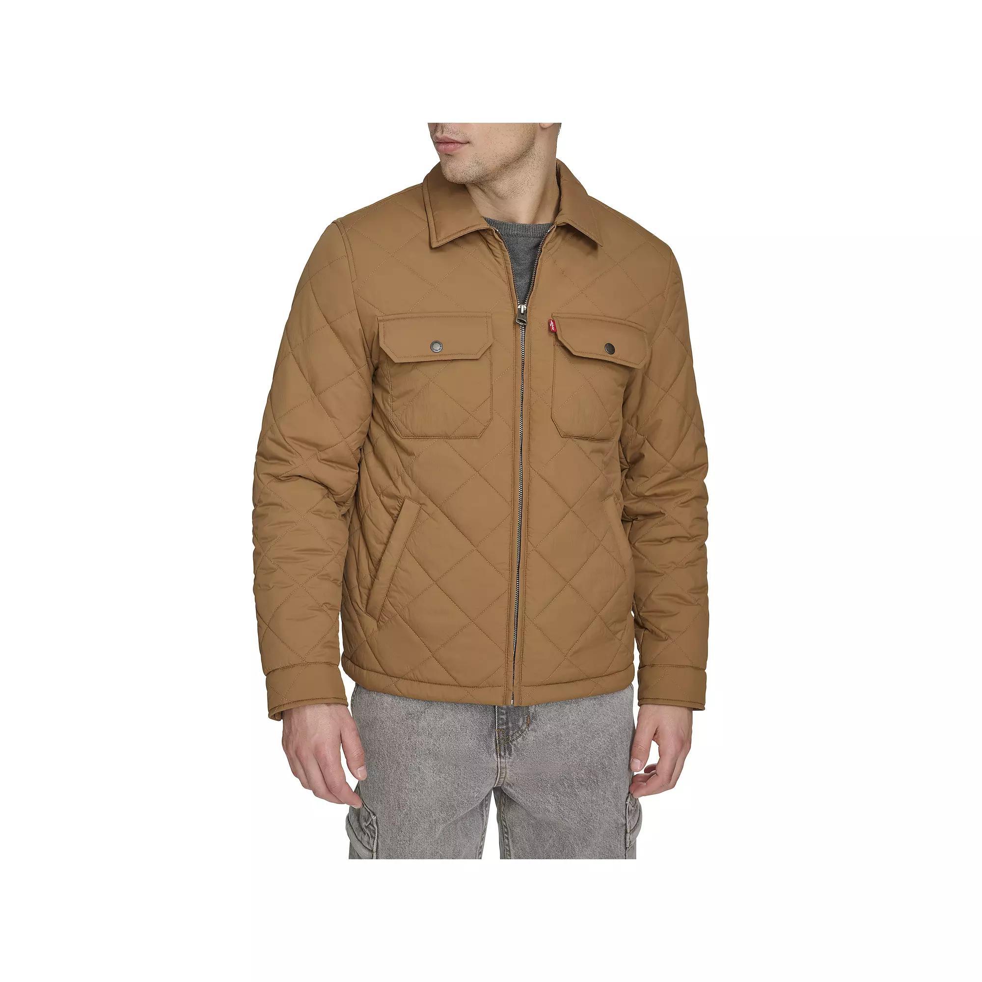 Men's Levi's® Quilted Jacket with Laydown Collar, Size: XL, Worker Brown Product Image