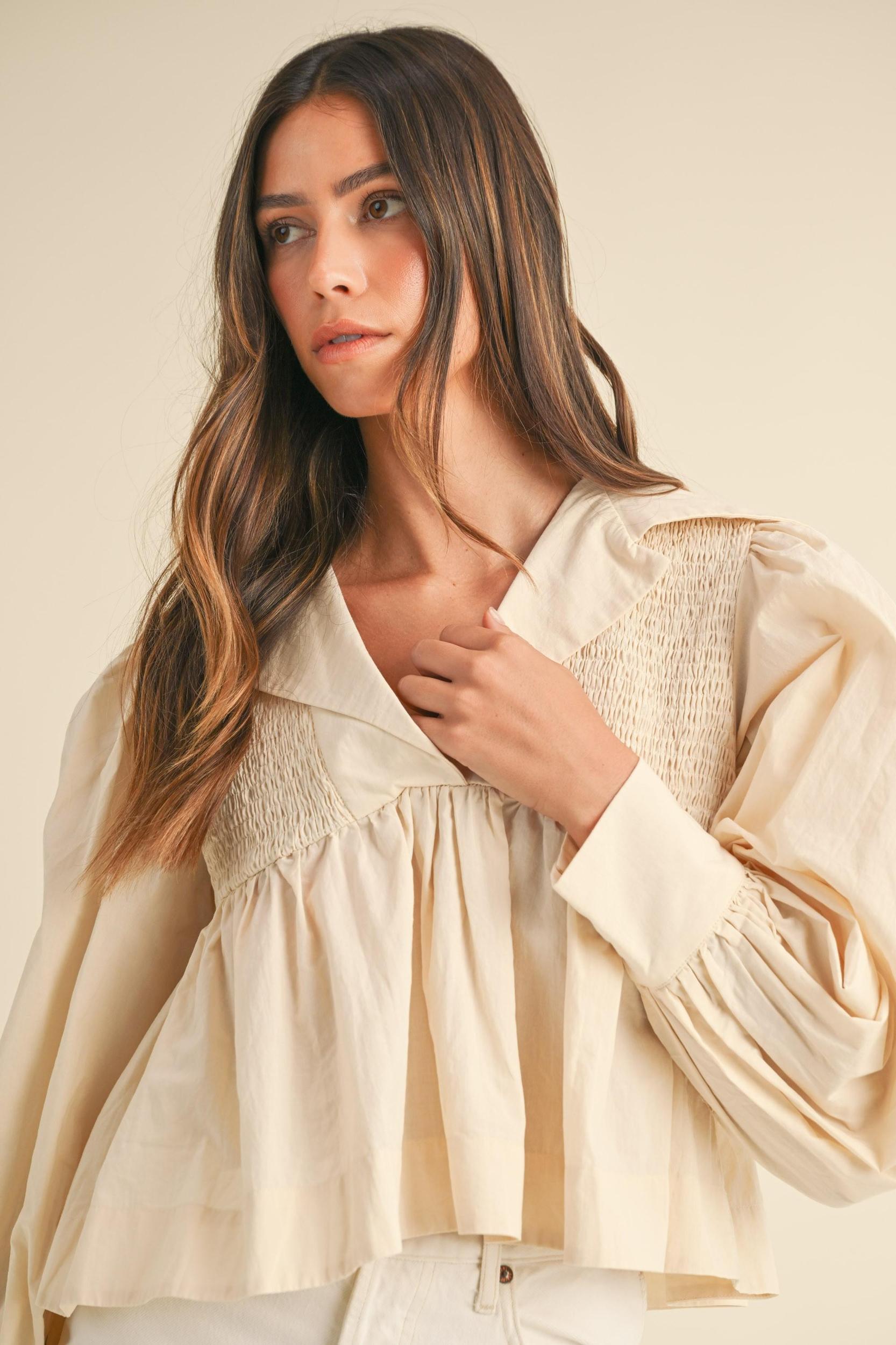 Oversized Smocked Blouse Product Image