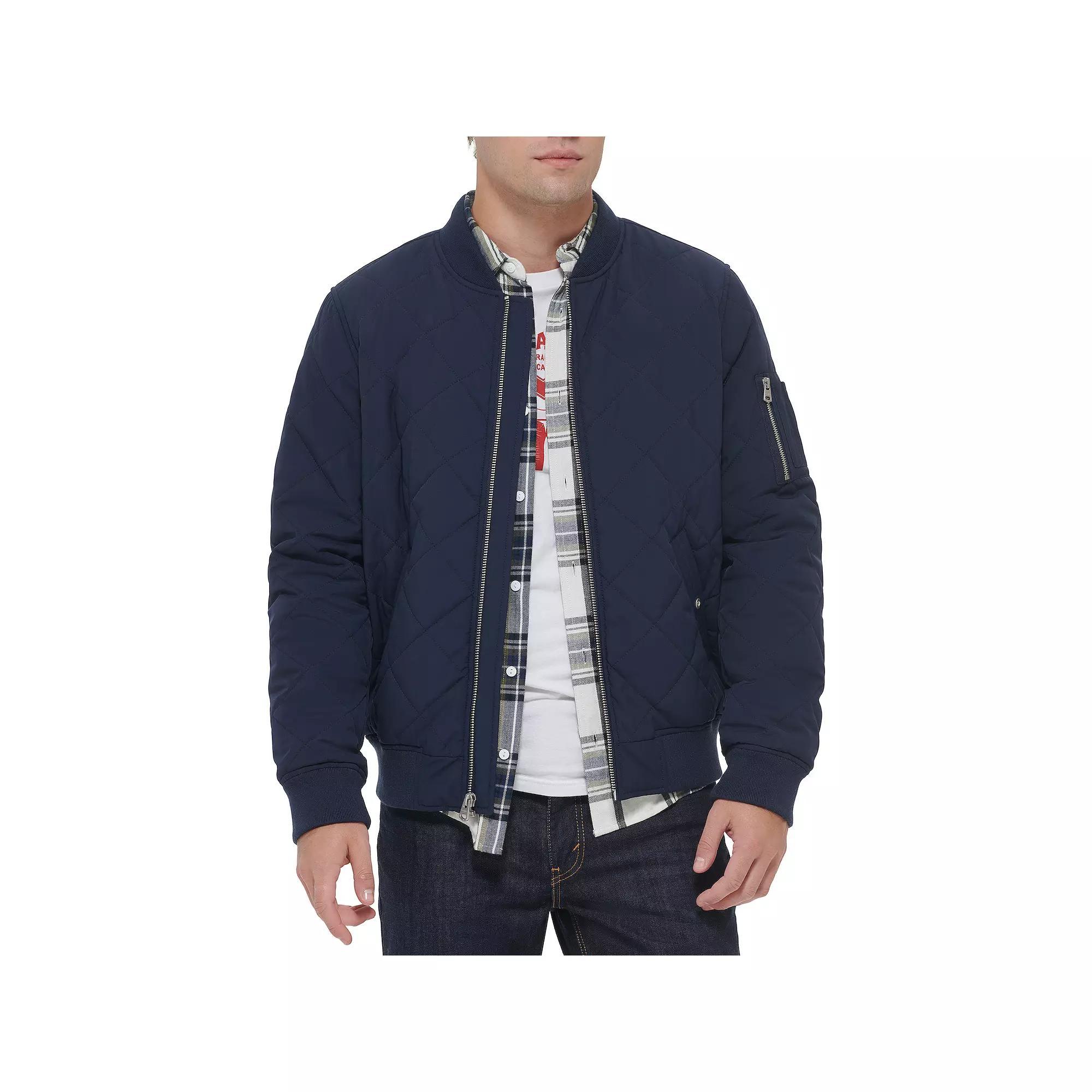 Mens Levis Diamond Quilted Bomber Jacket Brown Brown Product Image