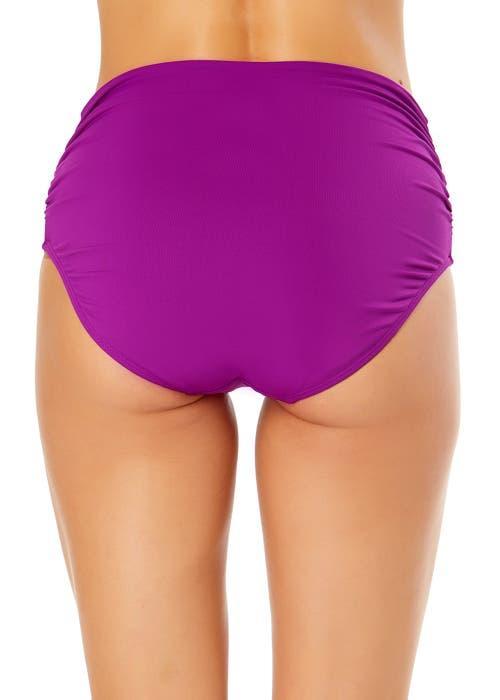Anne Cole Women's Live In Color Convertible High Waist Shirred Swim Bottom in Purple at Nordstrom, Size Large Product Image