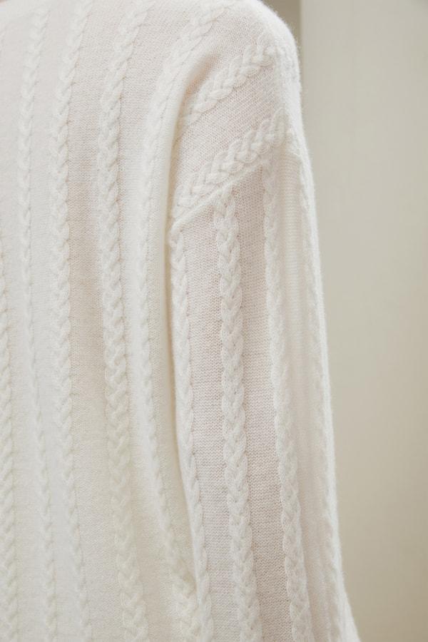 Semi-Sheer Cable-knit Cashmere Sweater Product Image