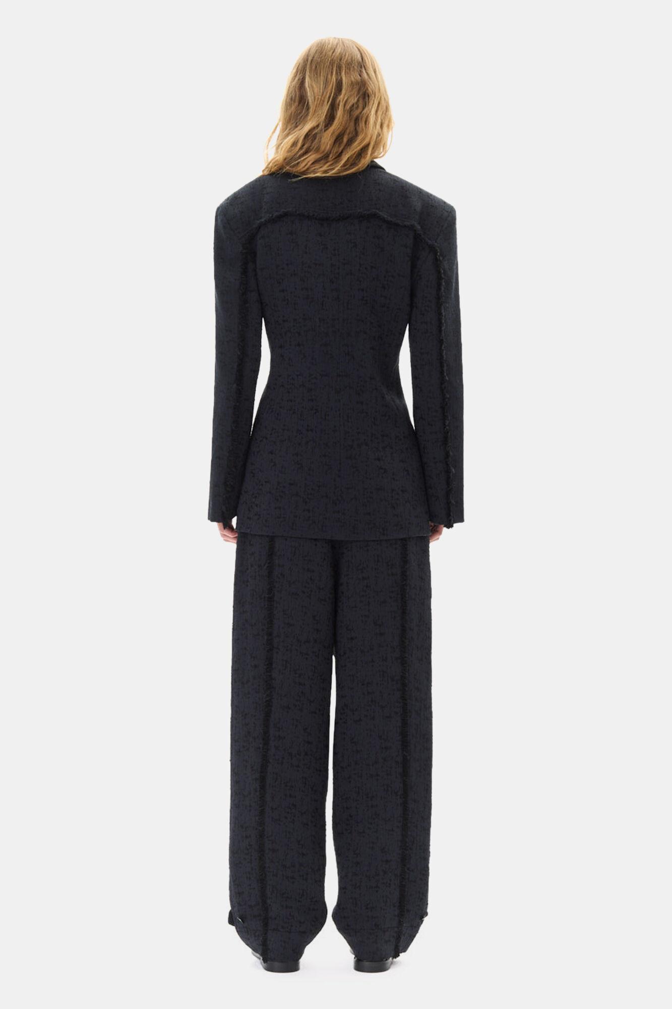 Black Tweed Suiting Blazer Product Image