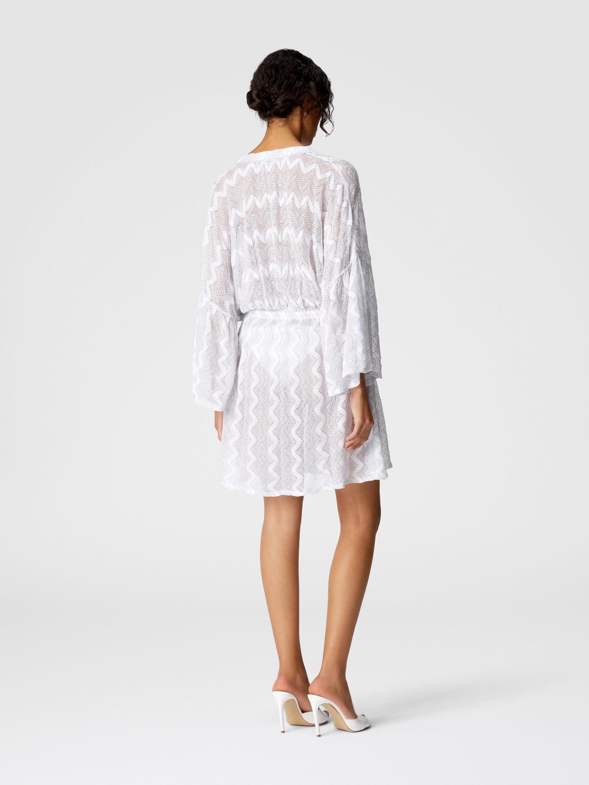 Cover-up dress in zig zag lamé viscose with wide sleeves Product Image