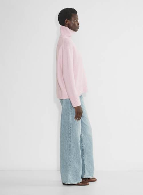 plush cashmere oversized turtleneck sweater Product Image