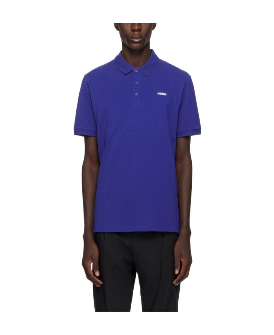 HUGO BOSS Lapel Short-sleeved Polo Shirt In Blue Product Image