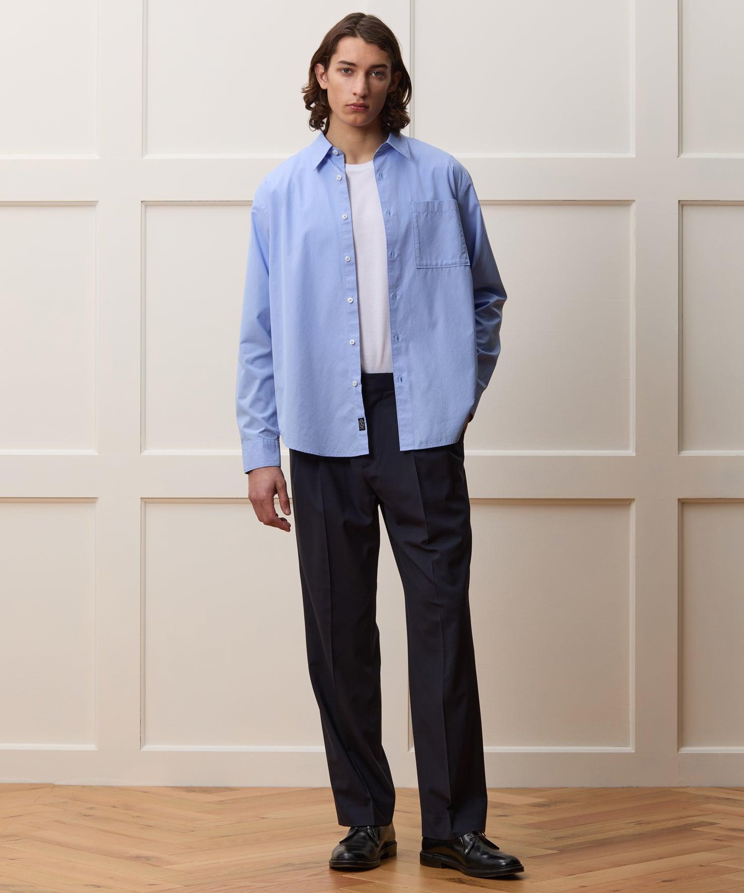 Relaxed Fit Cotton Poplin Point Collar Shirt Product Image