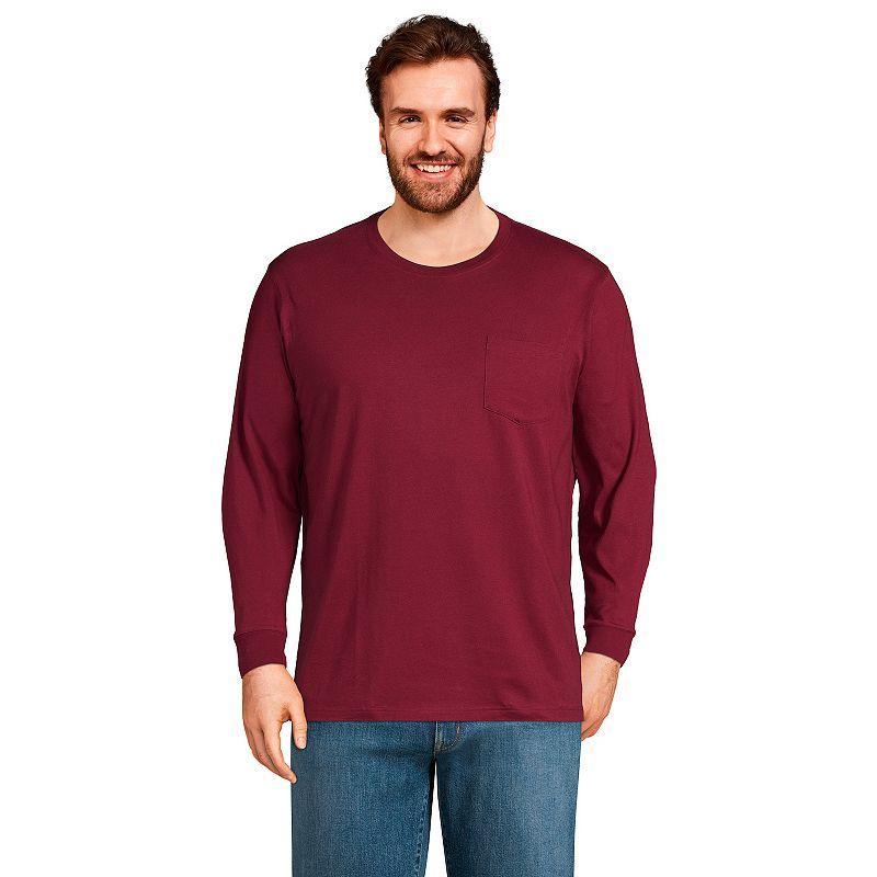 Big & Tall Lands' End Super-T Pocket Tee, Men's, Size: 3XL Tall, Radiant Blue Product Image