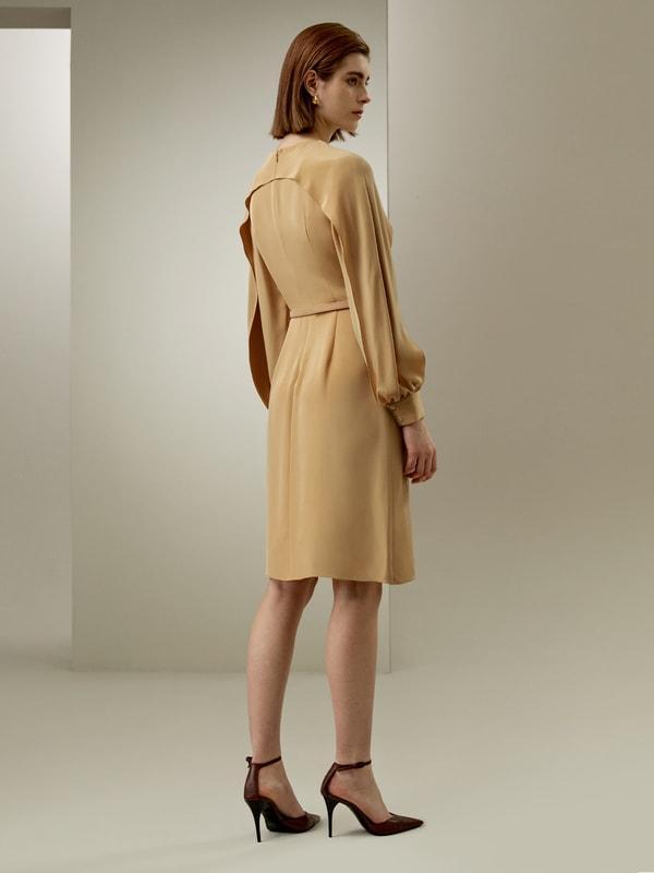 Carissa Side Slit Lantern Sleeve Dress Product Image