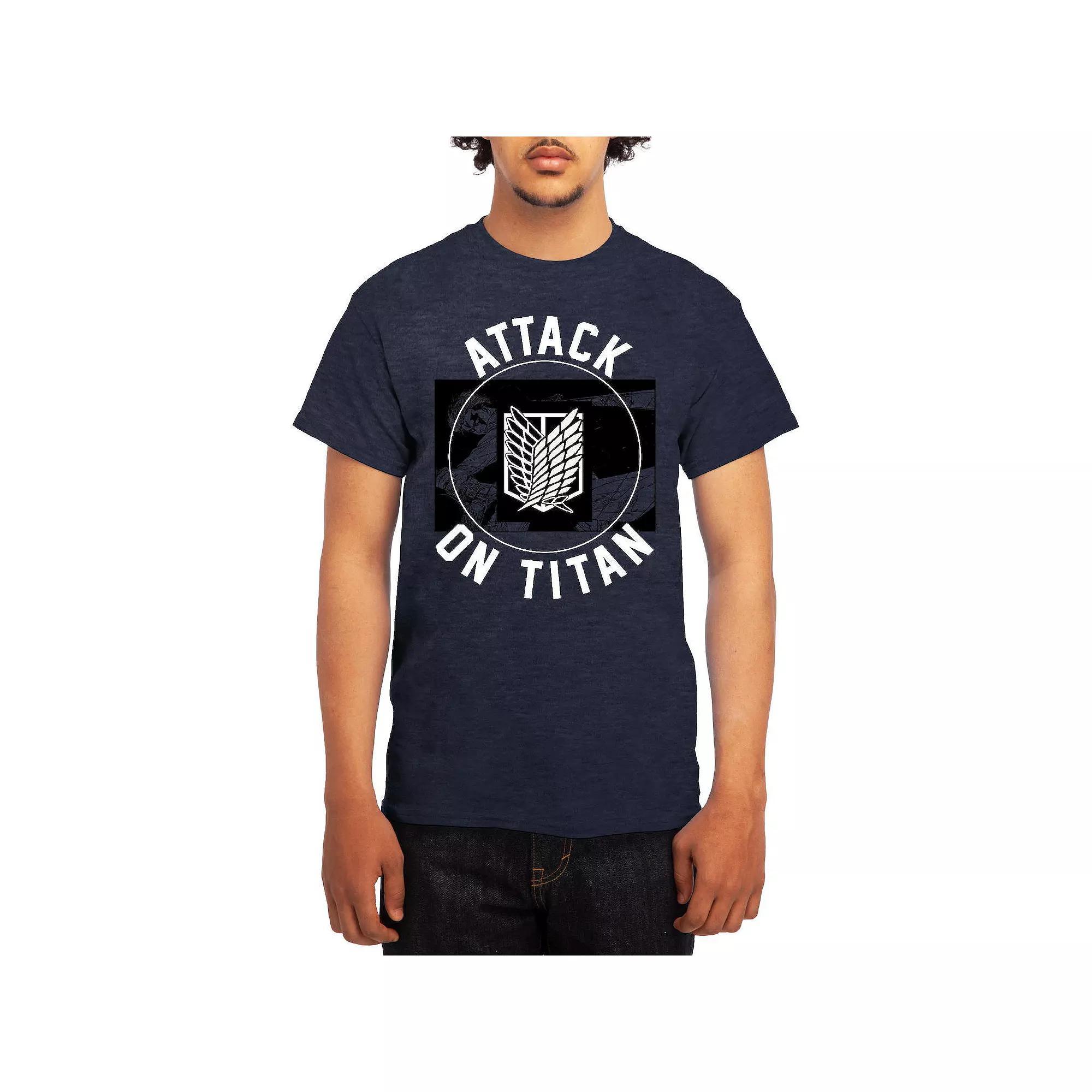 Men's Attack on Titan Circle Emblem Sword Tee, Size: Medium, Royal Blue Product Image