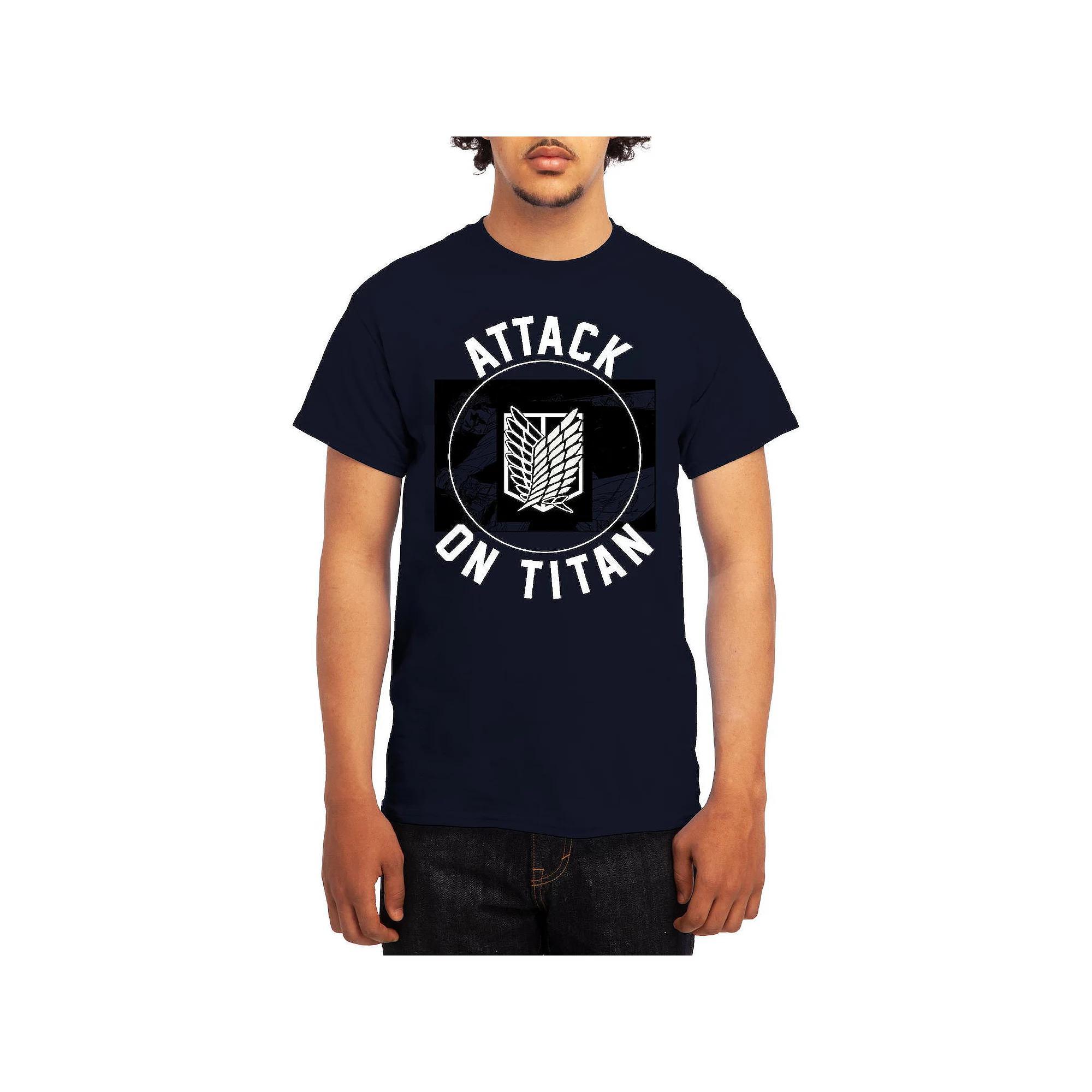 Men's Attack on Titan Circle Emblem Sword Tee, Size: Medium, Royal Blue Product Image