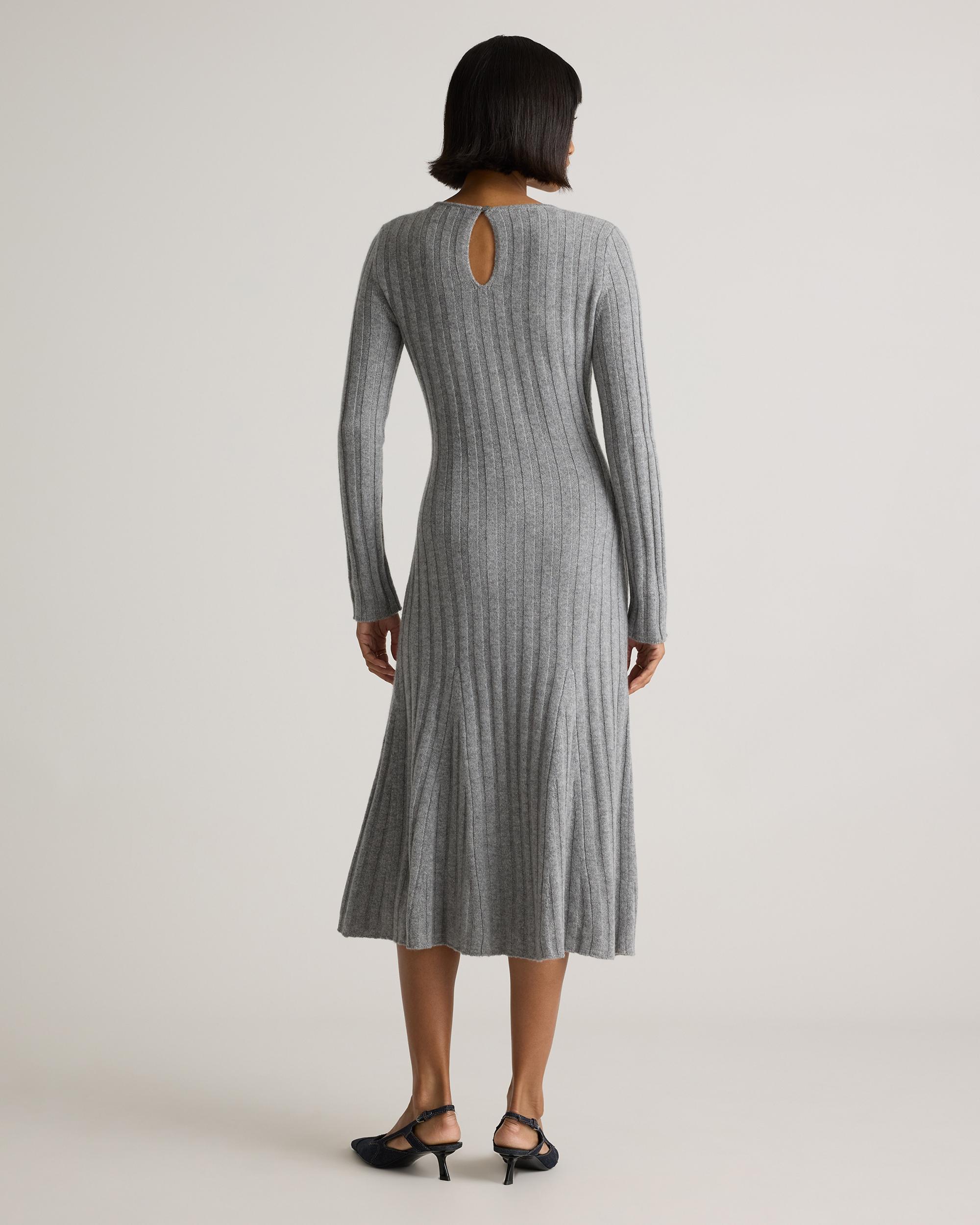 Quince | Women's Mongolian Cashmere Wide-Rib Midi Dress Product Image