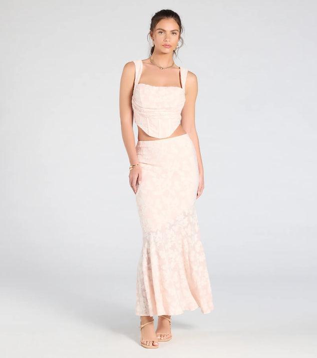 Romance Me Floral Jacquard Corset Top Product Image