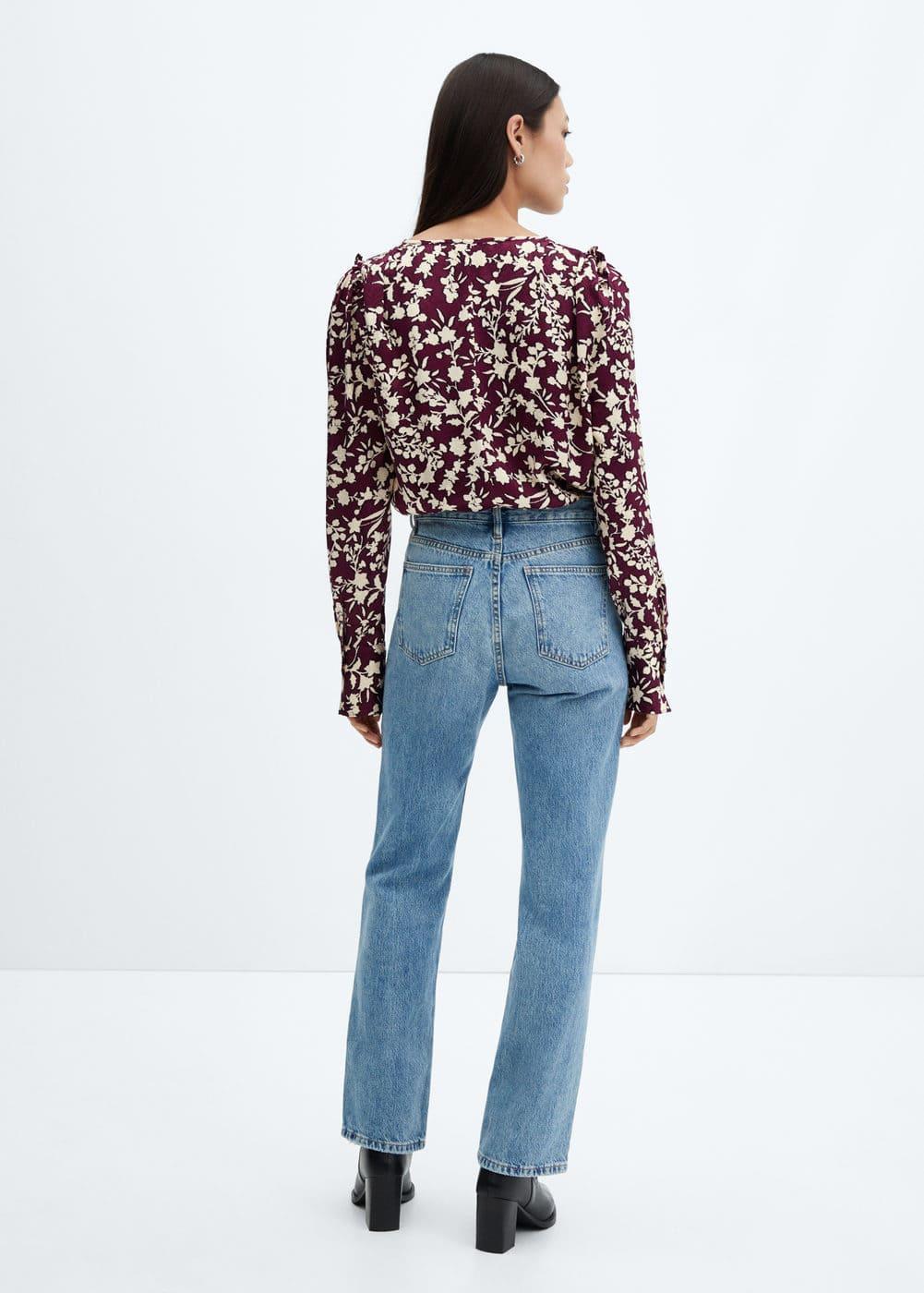MANGO Berry Blouse (Maroon) Women's Blouse Product Image