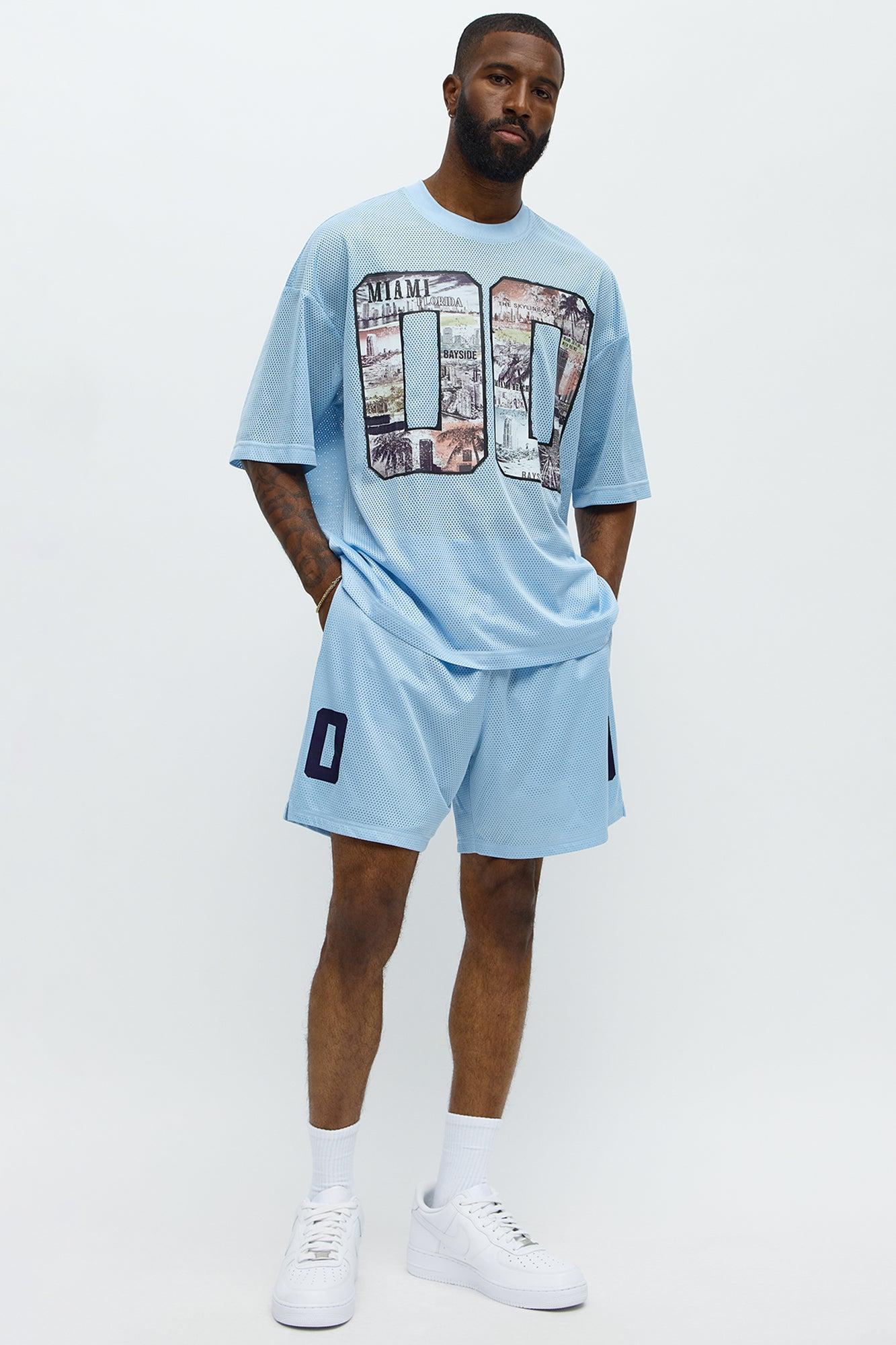 Relaxed LA To MIA Shorts - Blue Product Image