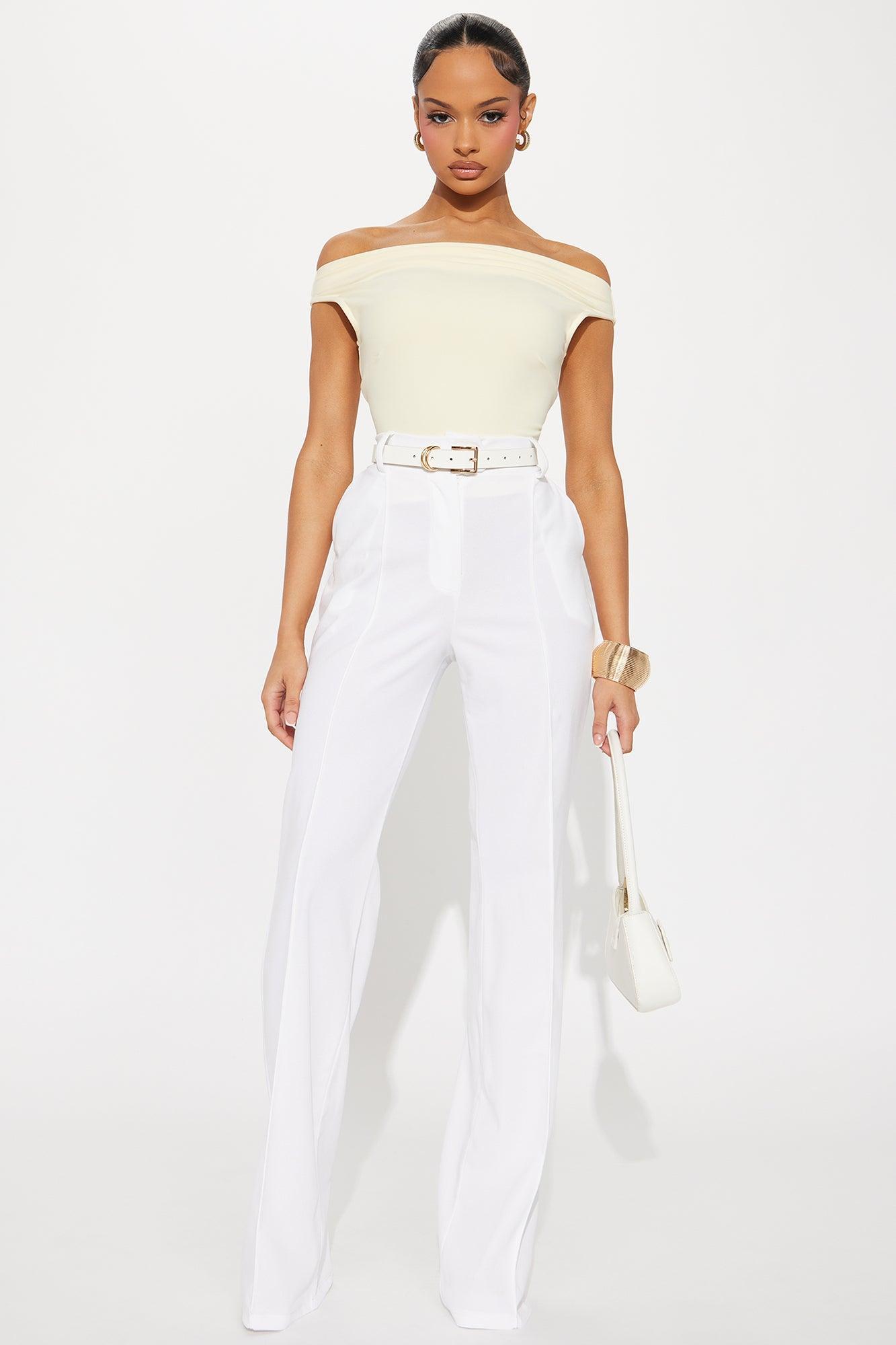 Effortlessly Chic Sleeveless Off Shoulder Top  - Butter Yellow Product Image