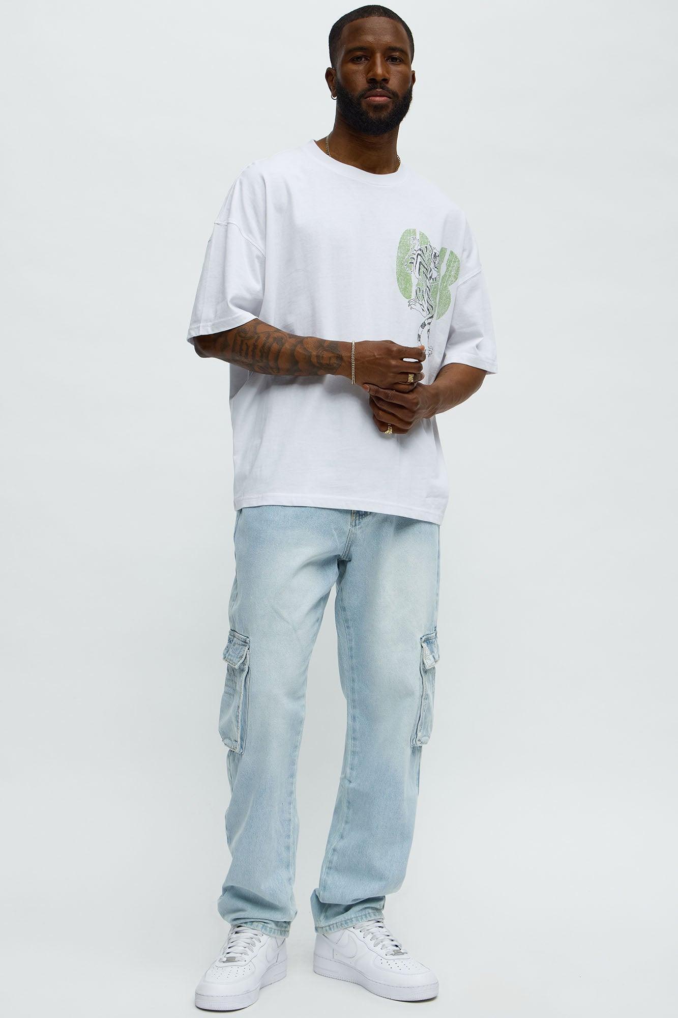 Tiger Power From Within Oversized Short Sleeve Tee - White Product Image